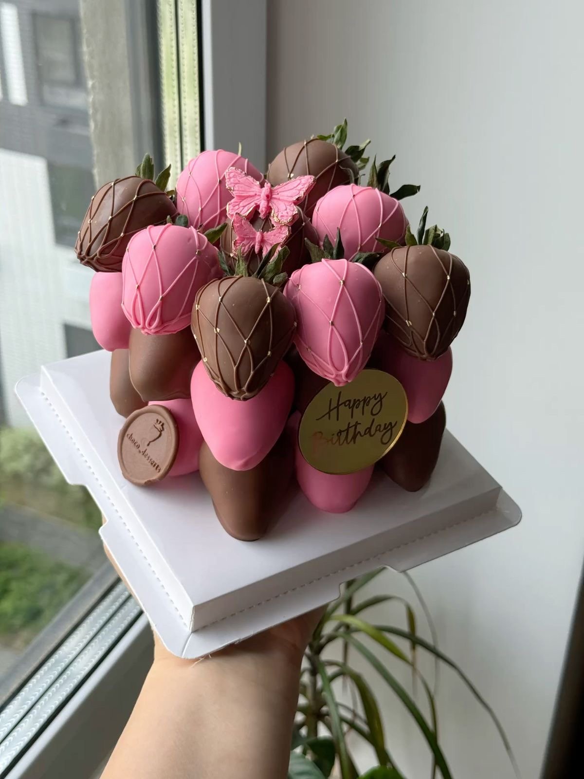 Chocolate covered strawberry cake