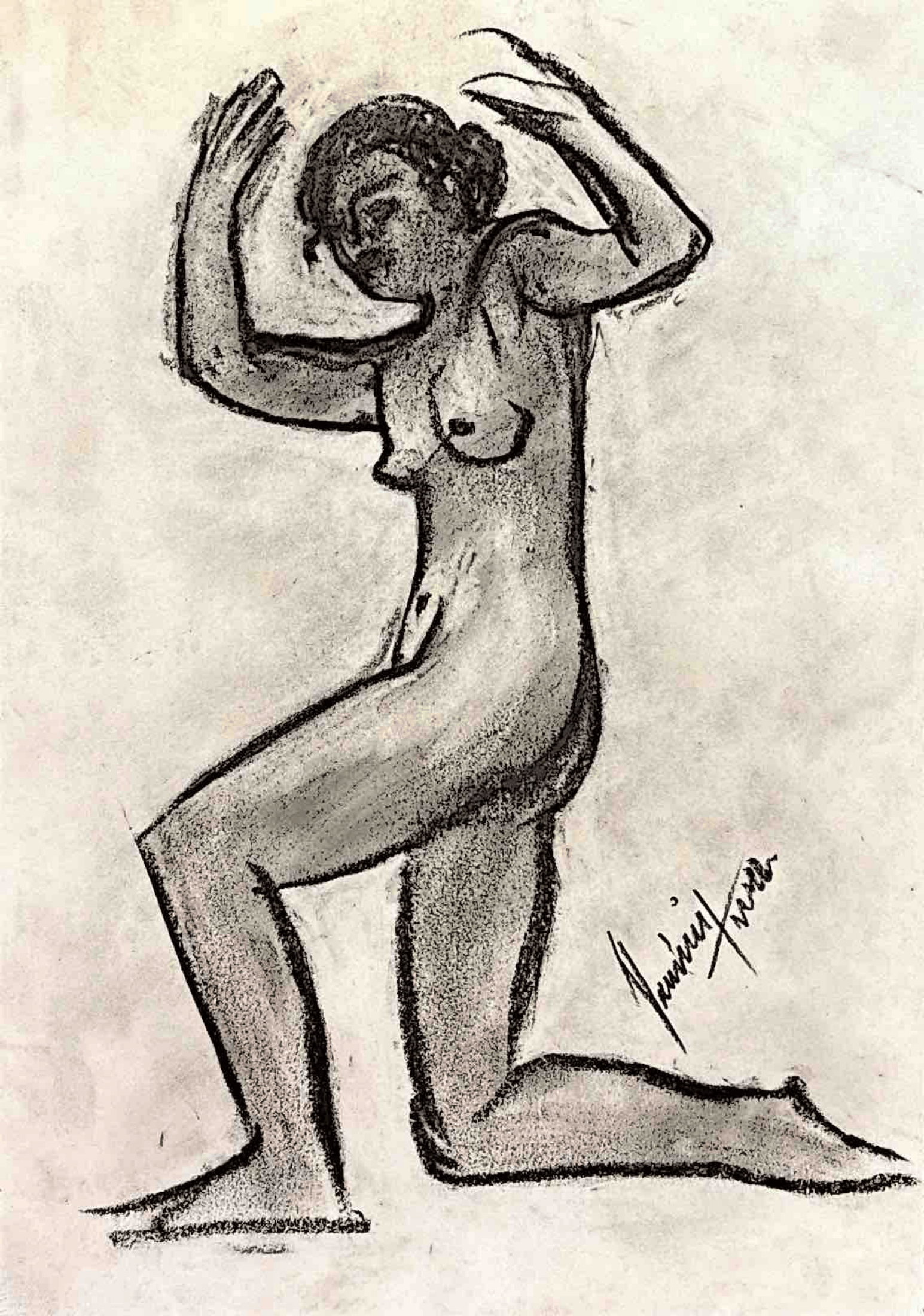 "Technical Warm-ups", charcoal on paper, 9 × 11.75 in., 2022