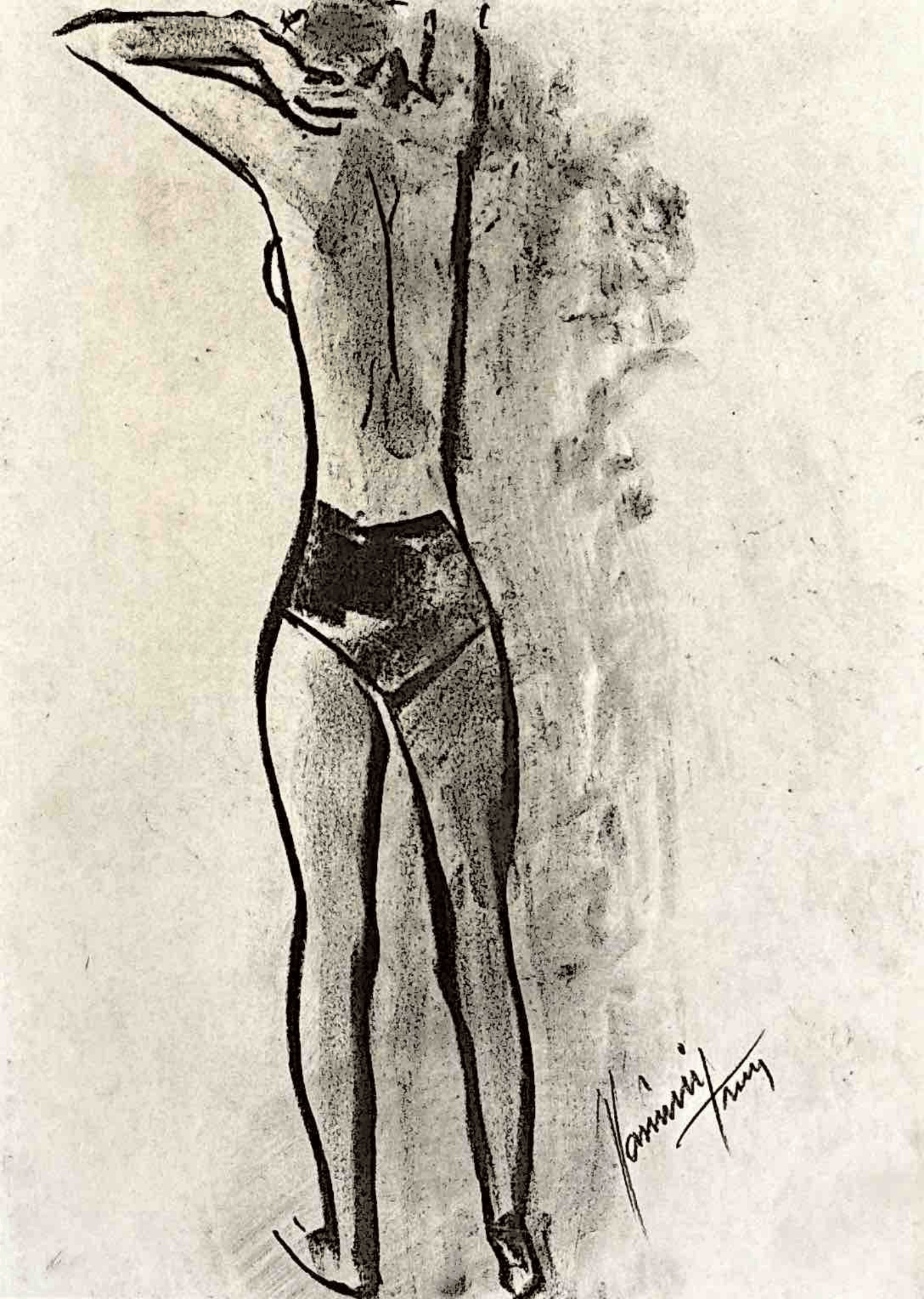 "Technical Warm-ups", charcoal on paper, 9 × 11.75 in., 2024