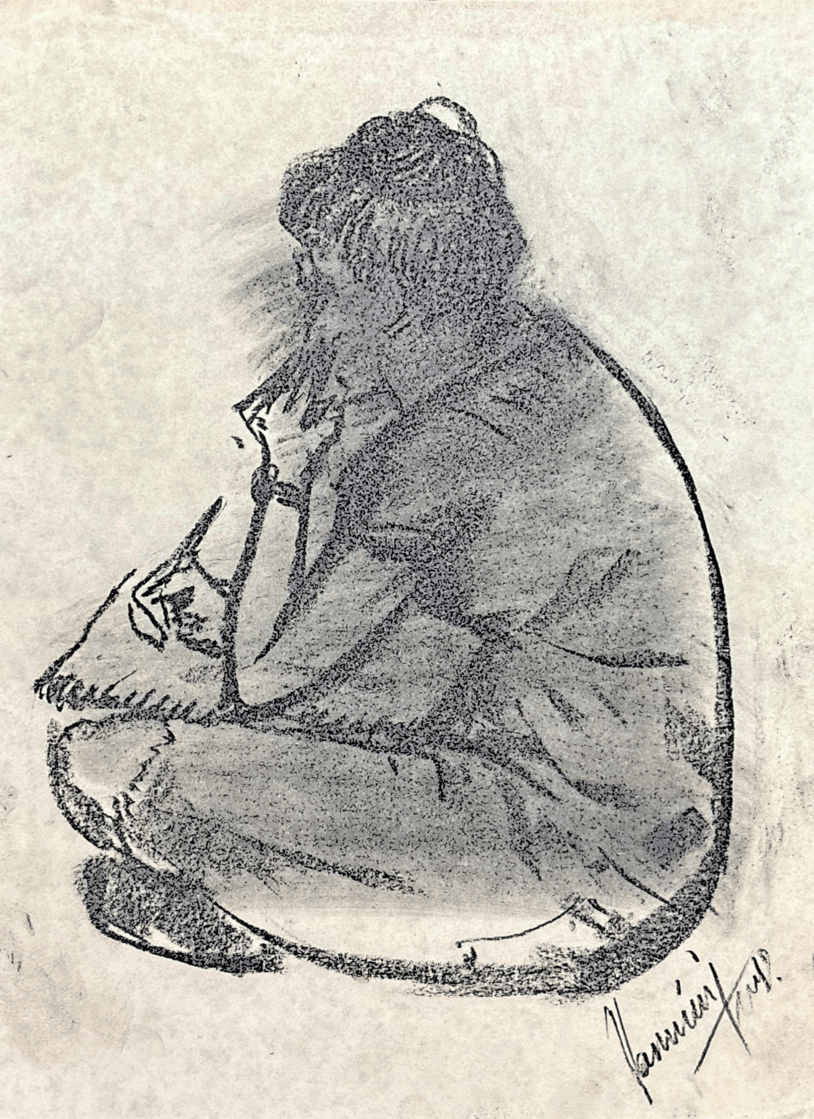 "Technical Warm-ups", charcoal on paper, 9 × 11.75 in., 2017