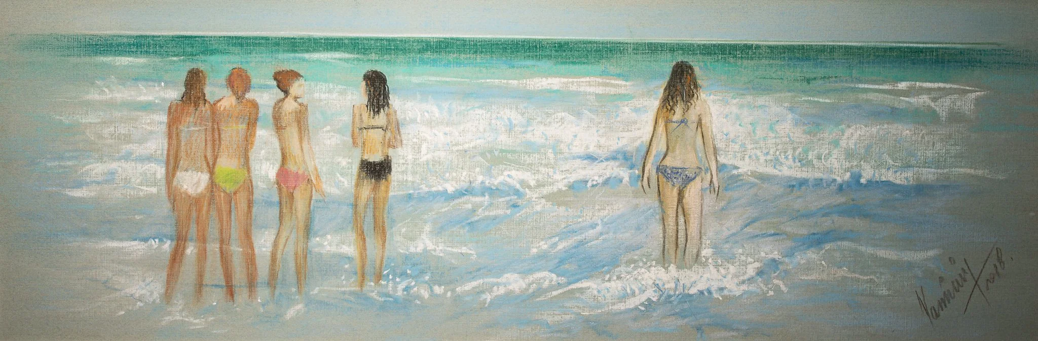 "Shoreline", pastel on paper, 7.5 × 22.5 in., 2018