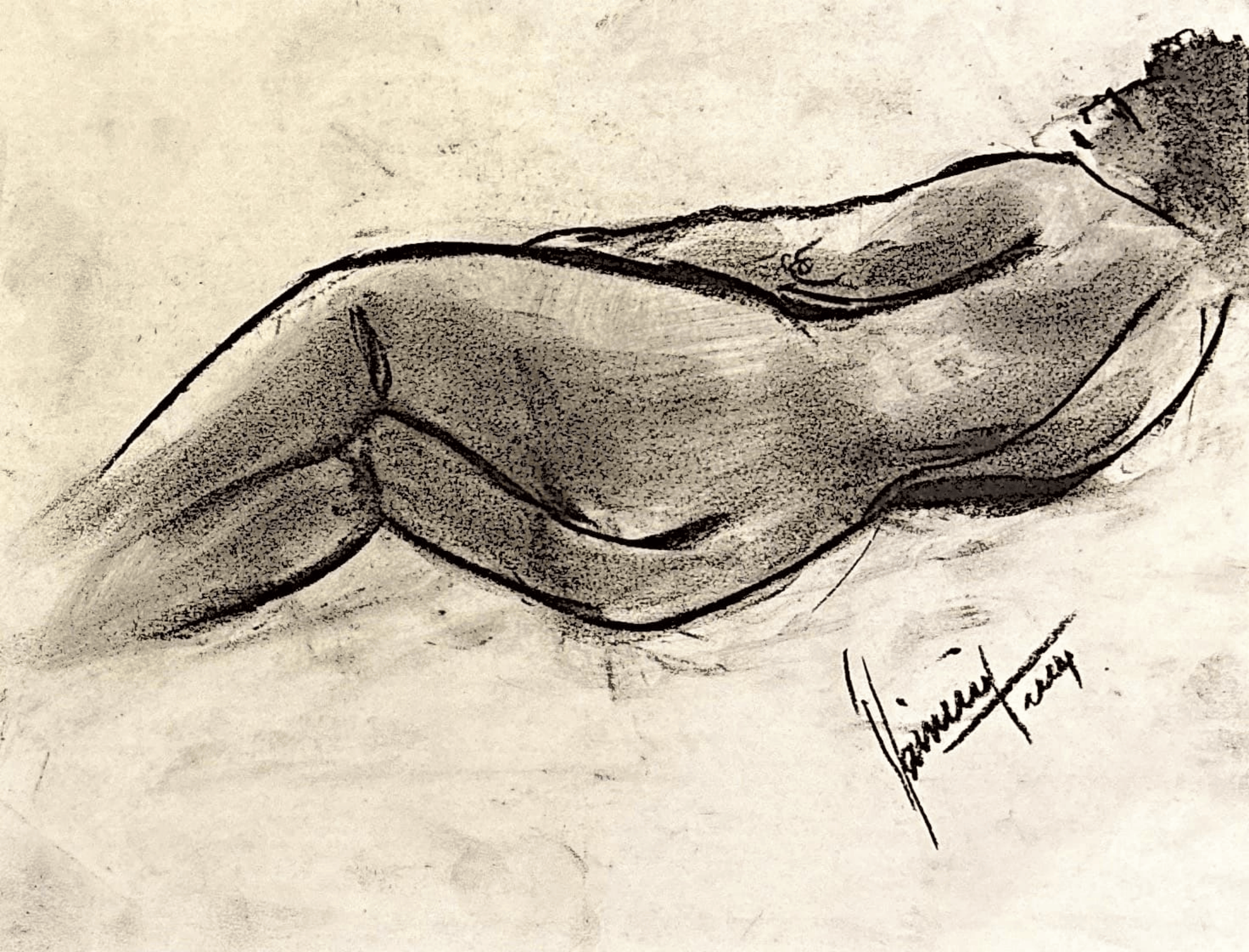 "Technical Warm-ups", charcoal on paper, 9 × 11.75 in., 2024