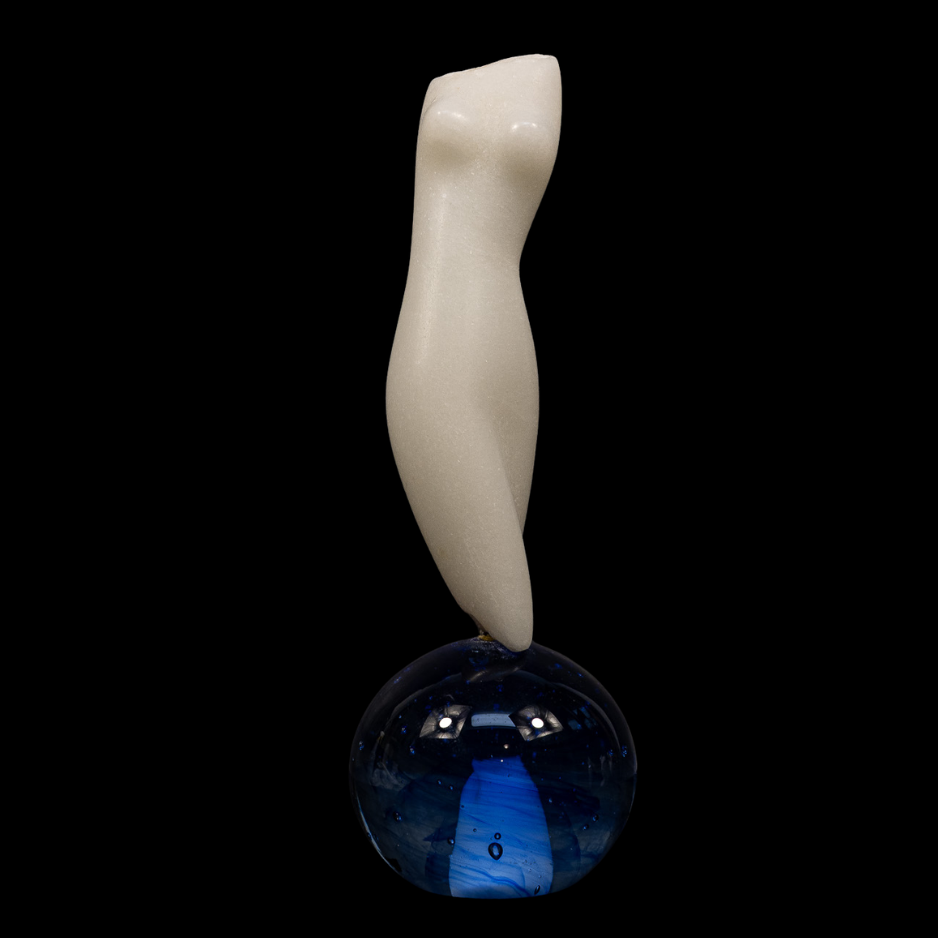"Fragment II", marble on glass base, 7 × 2 × 1.5 in., 1998