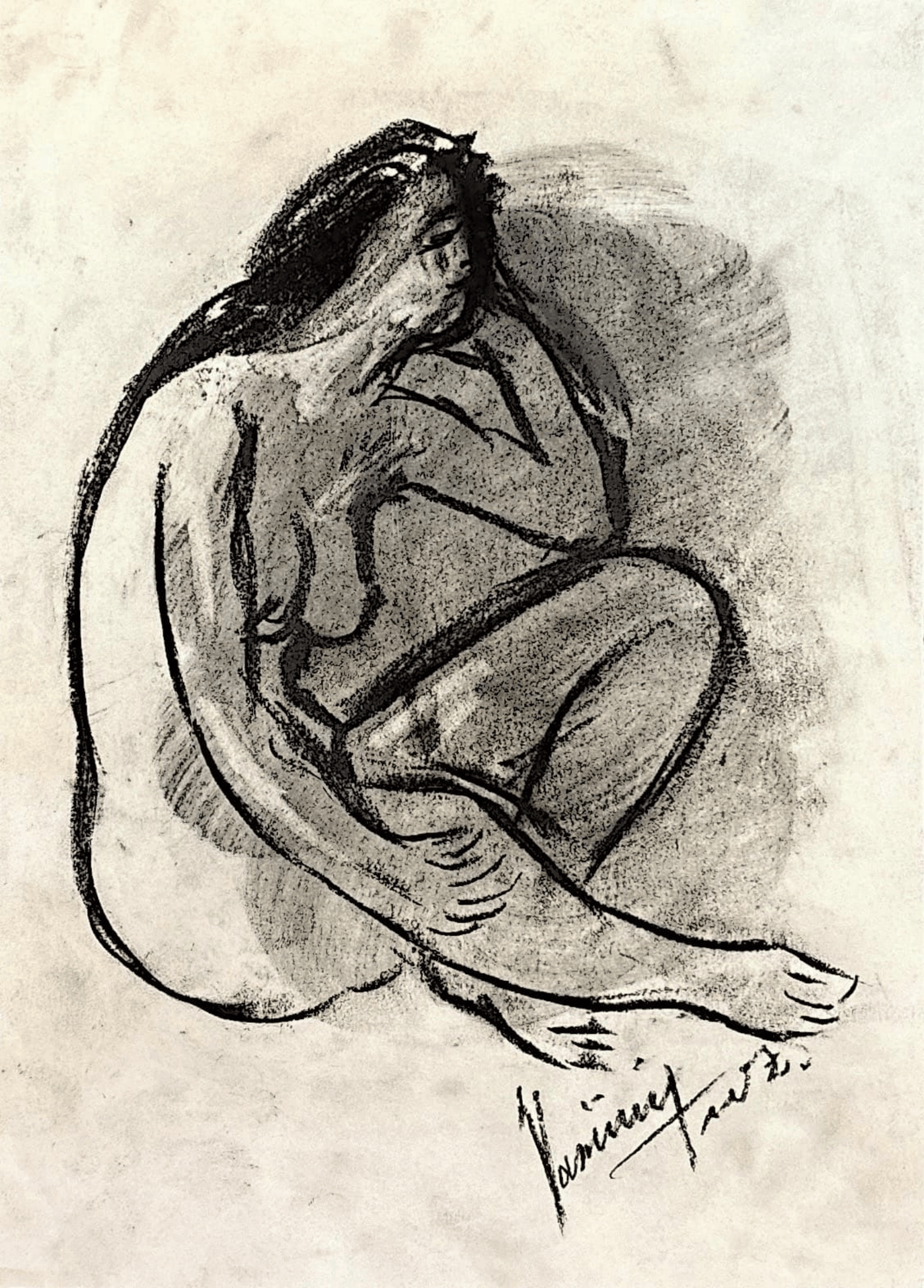 "Technical Warm-ups", charcoal on paper, 9 × 11.75 in., 2017