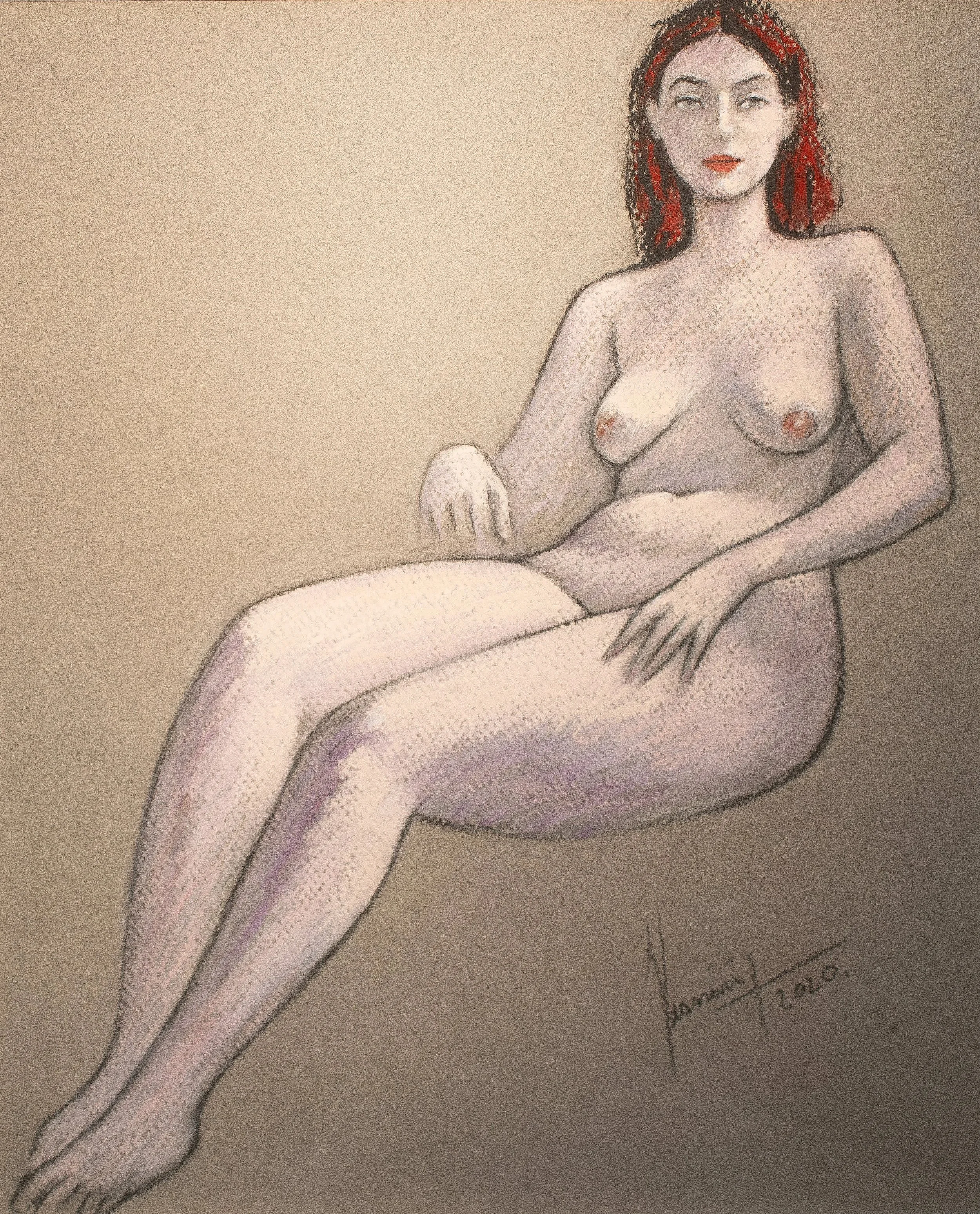 "Live Figure Studies", pastel on paper, 12 × 14 in., 2020