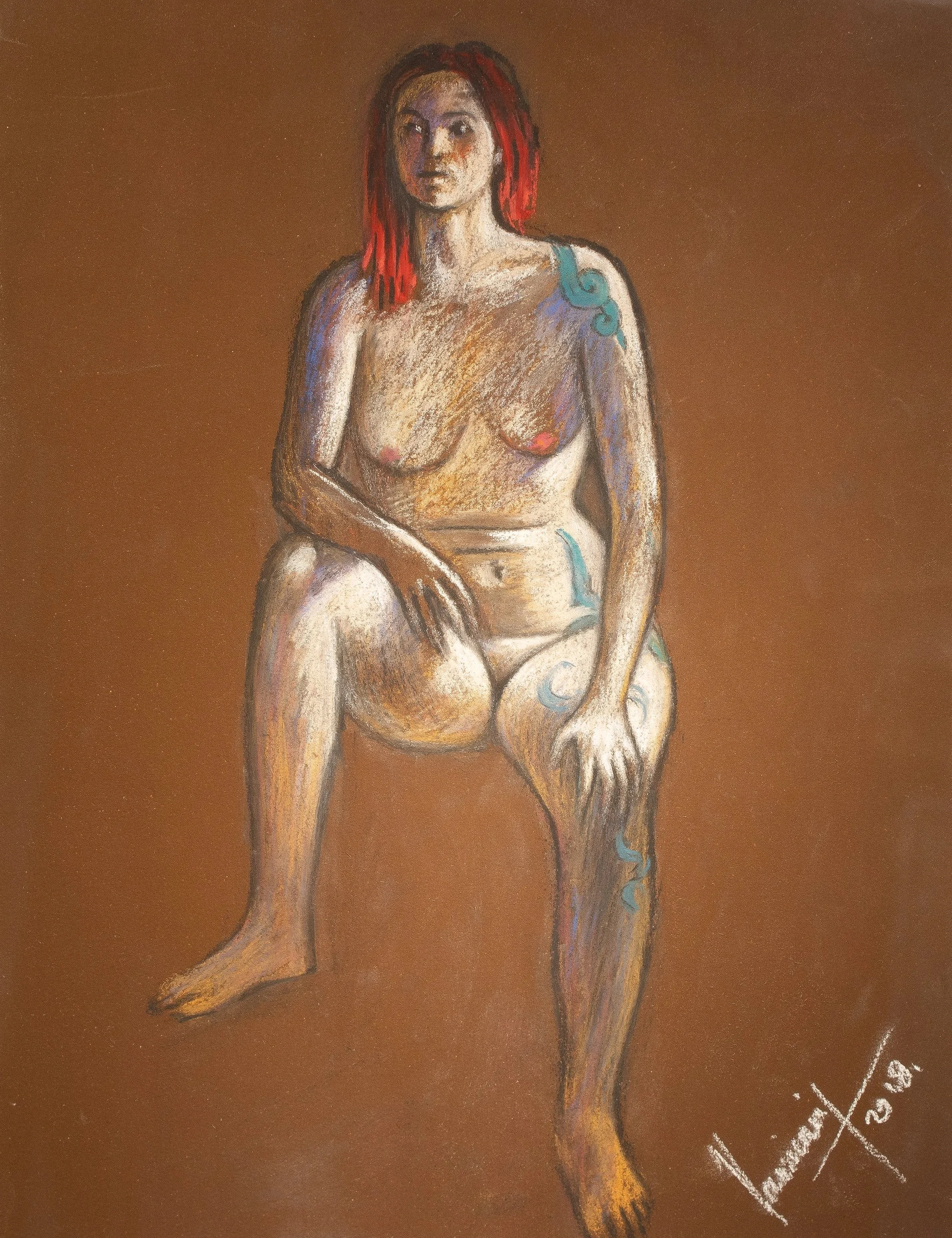 
"Live Figure Studies", pastel on paper, 10 × 13 in., 2018