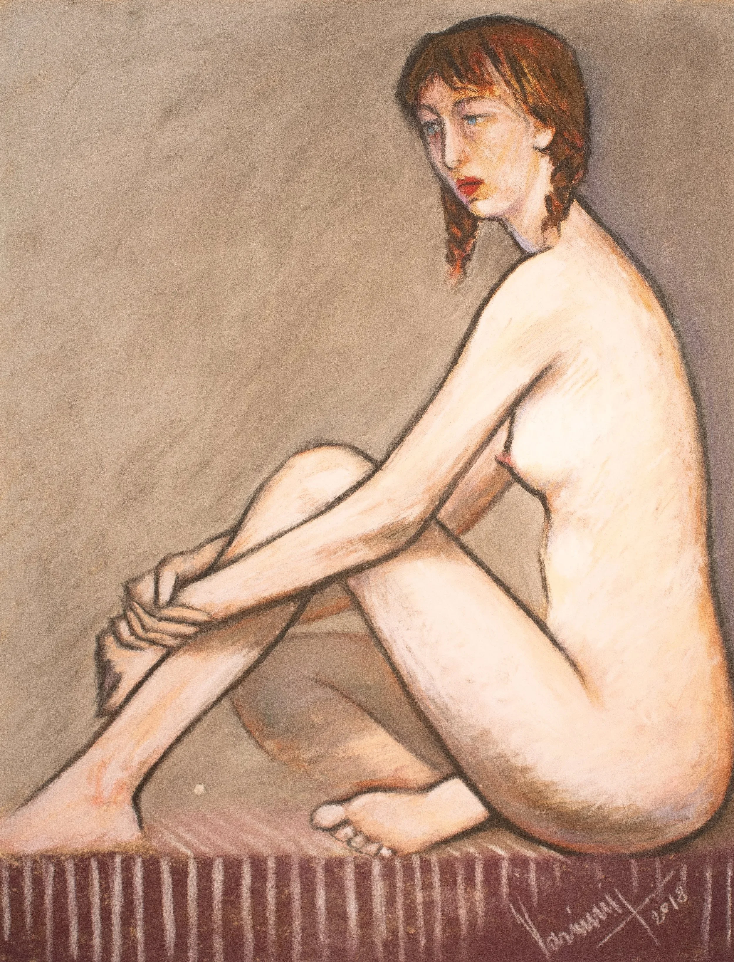 "Live Figure Studies", pastel on paper, 10 × 13 in., 2018