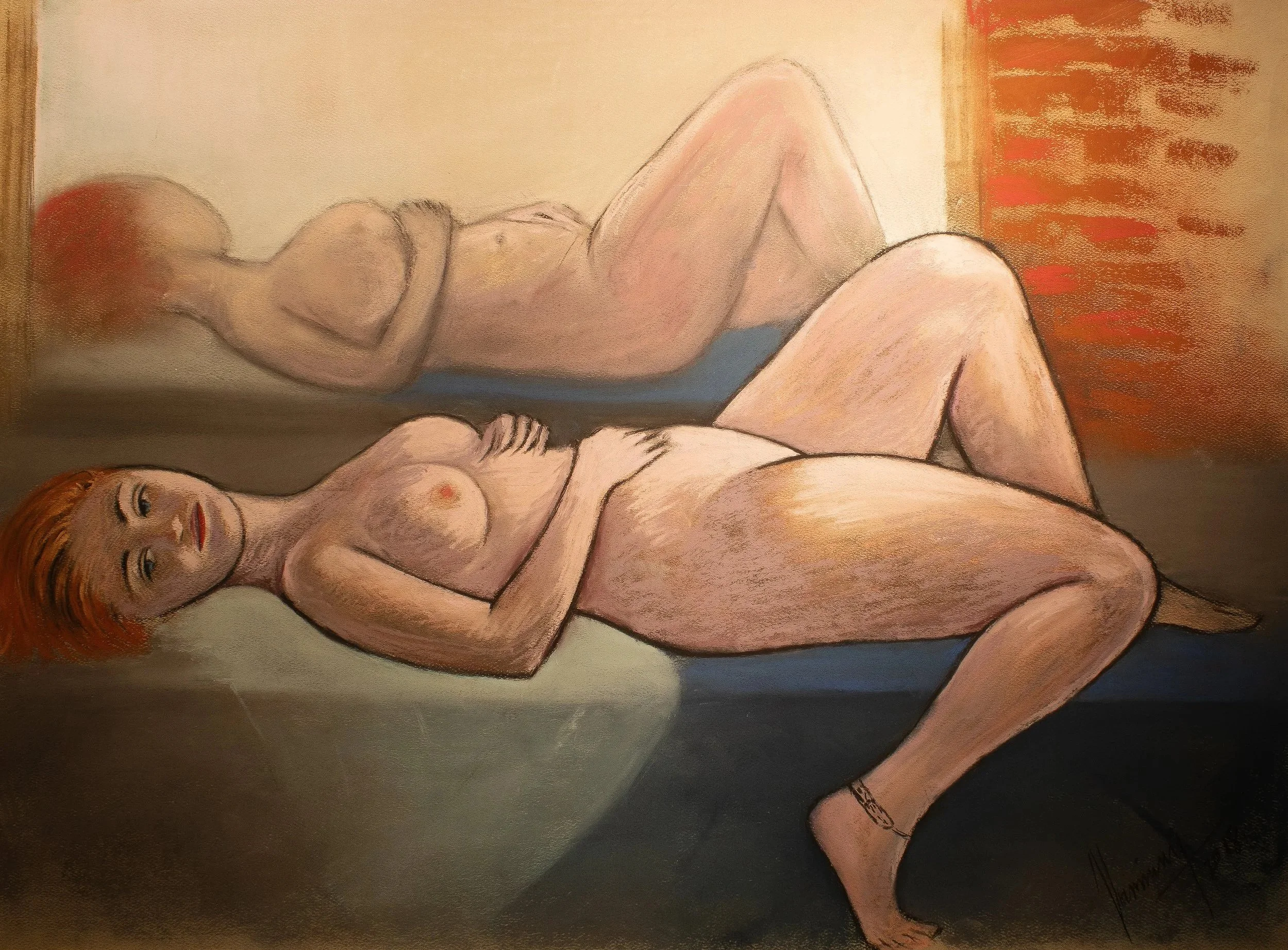 "Live Figure Studies", pastel on paper, 18 × 24 in., 2018