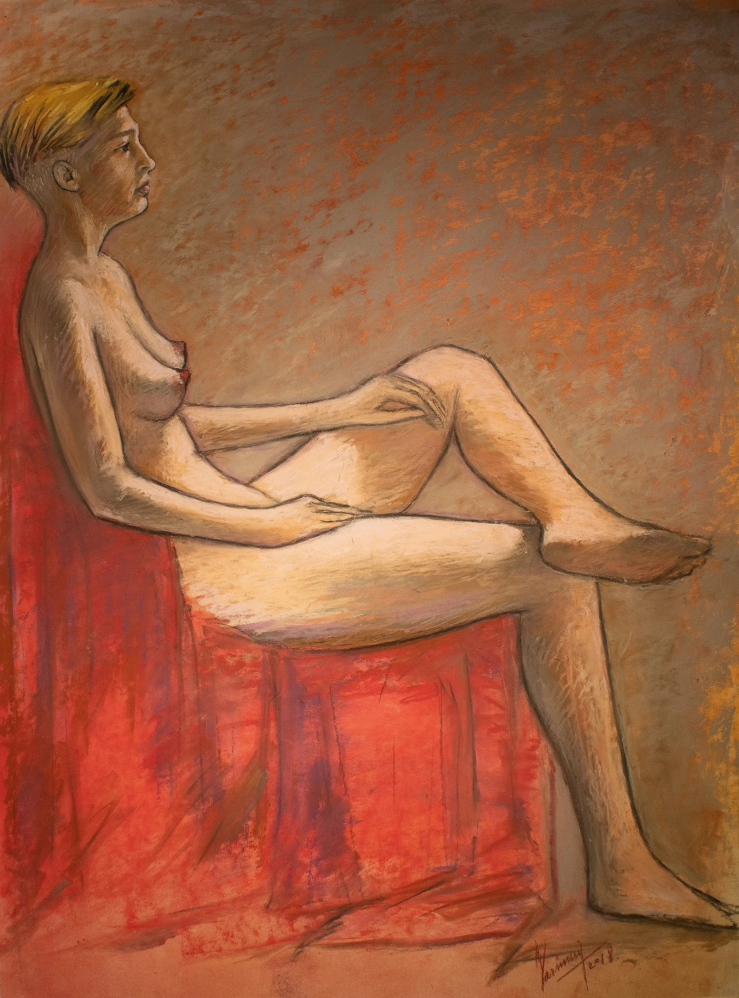 "Live Figure Studies", pastel on paper, 18 × 24 in., 2018