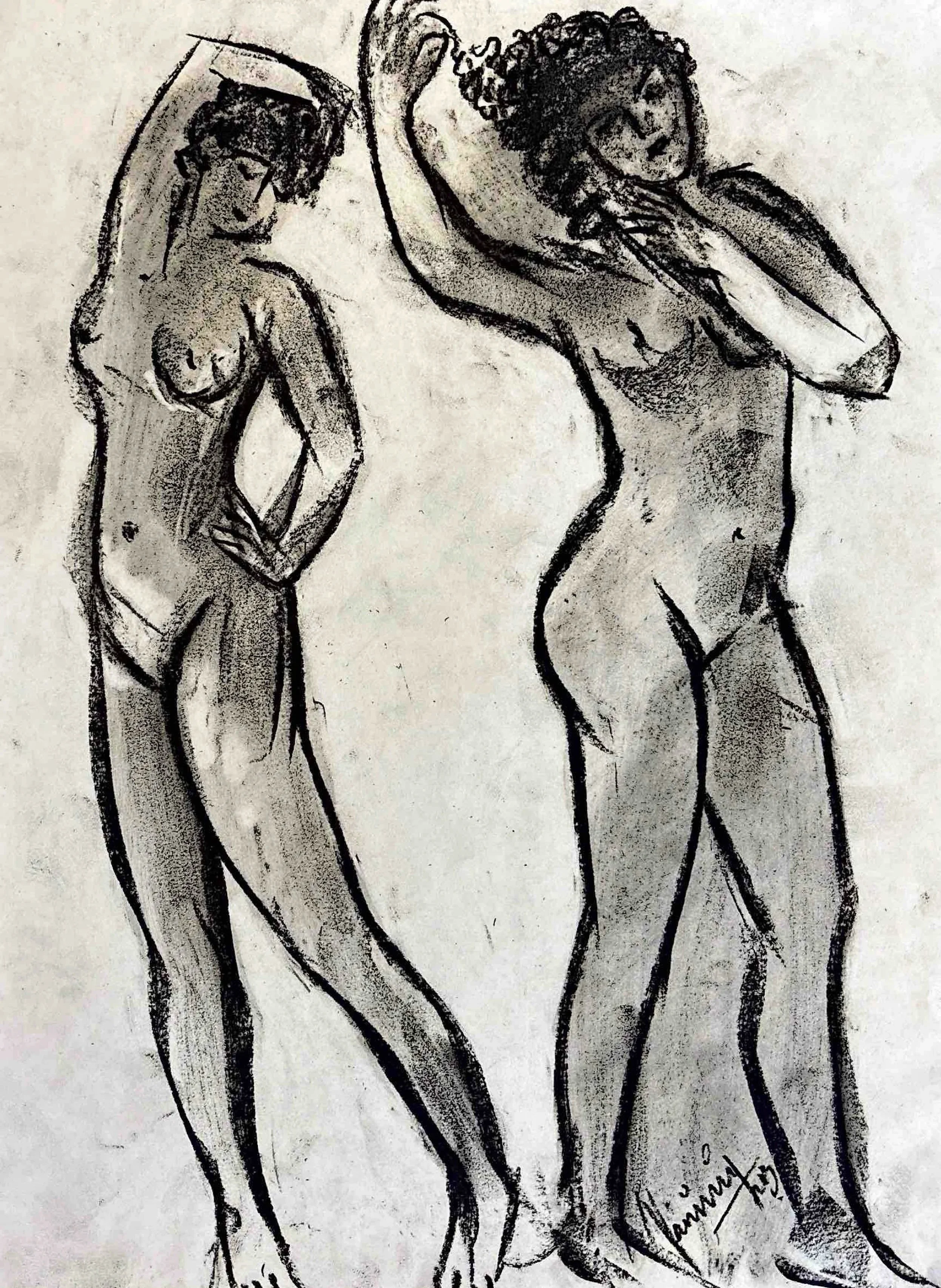 "Technical Warm-ups", charcoal on paper, 11 × 14 in., 2018