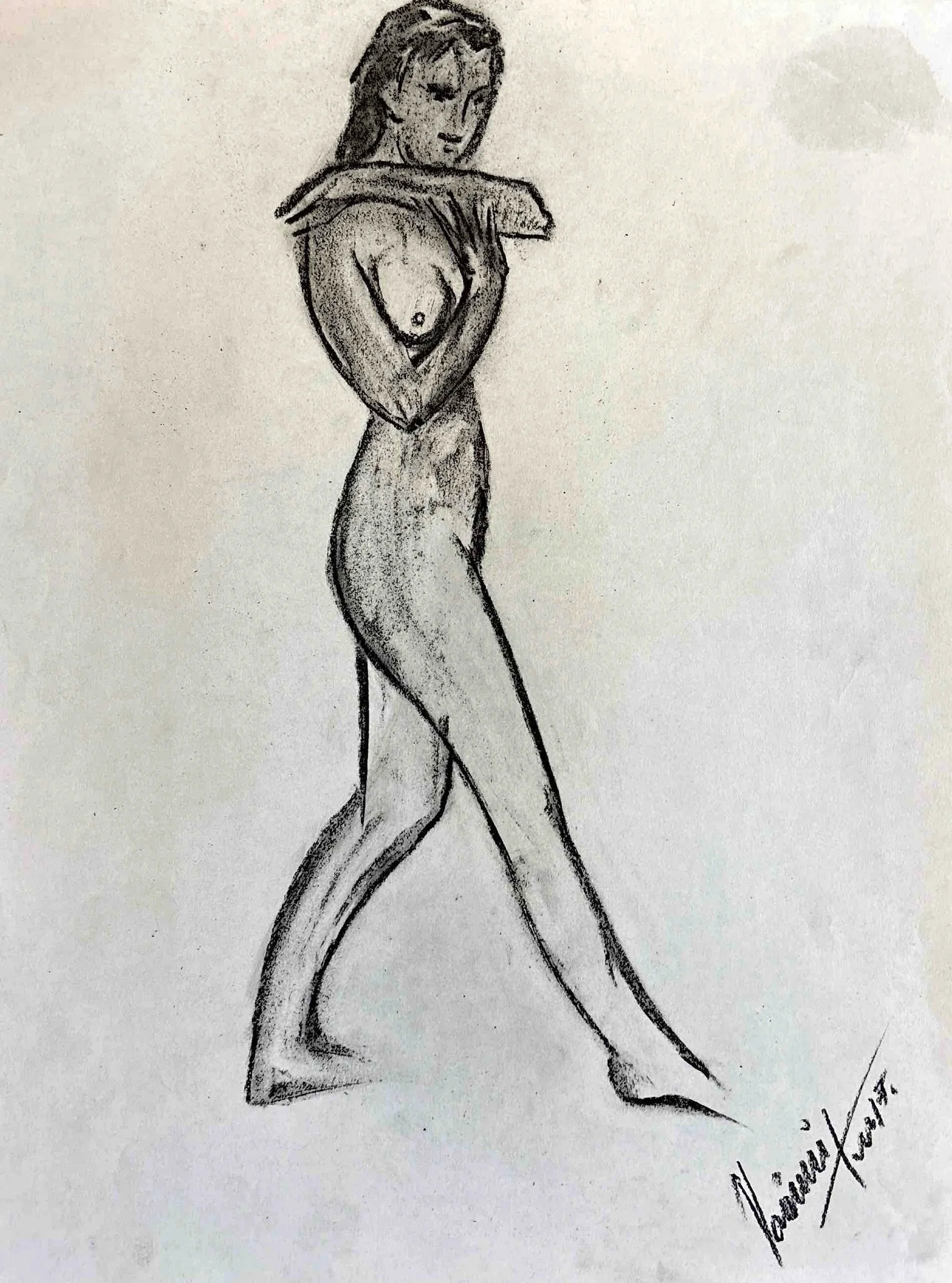 "Technical Warm-ups", charcoal on paper, 11 × 14 in., 2017