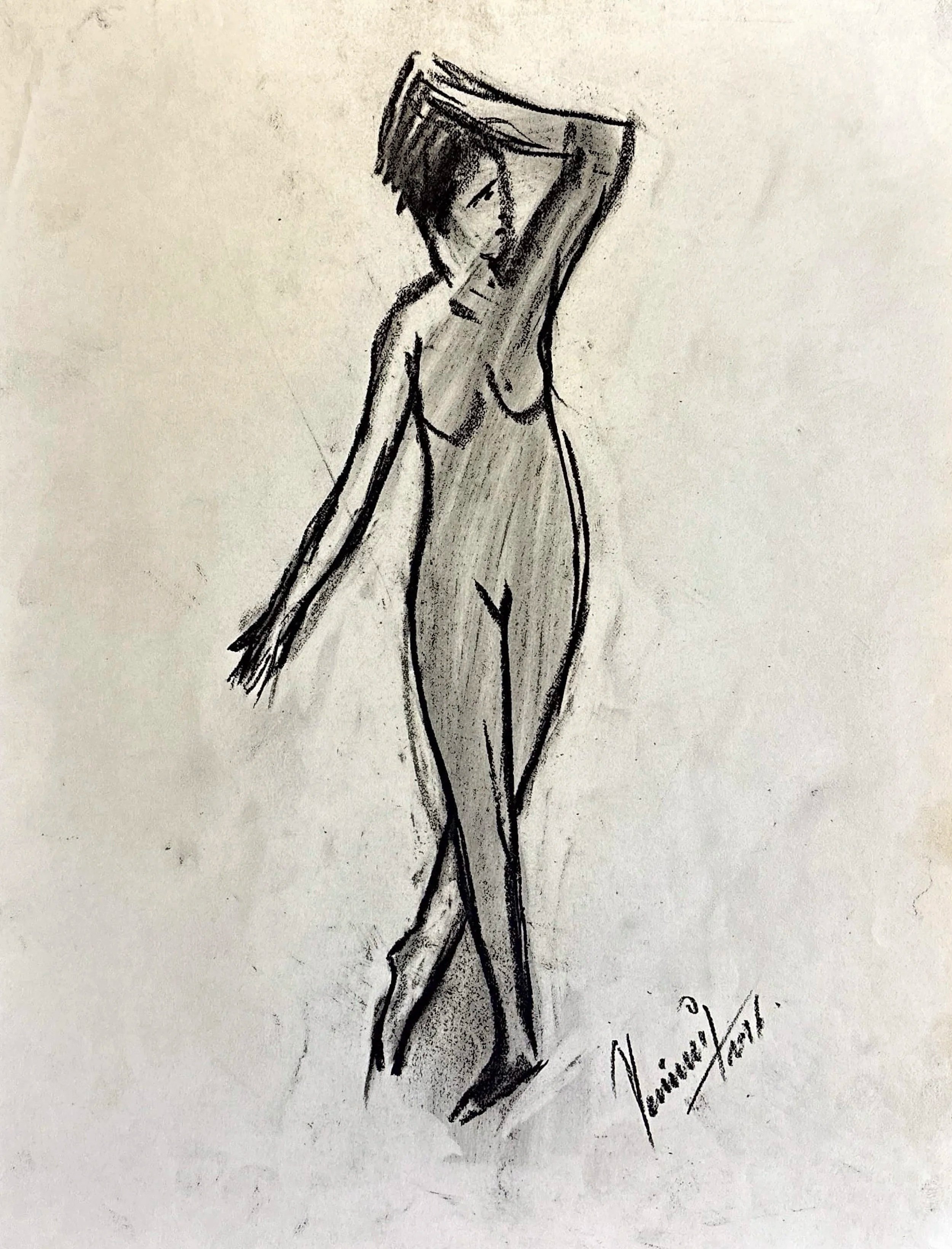 "Technical Warm-ups", charcoal on paper, 11 × 14 in., 2018