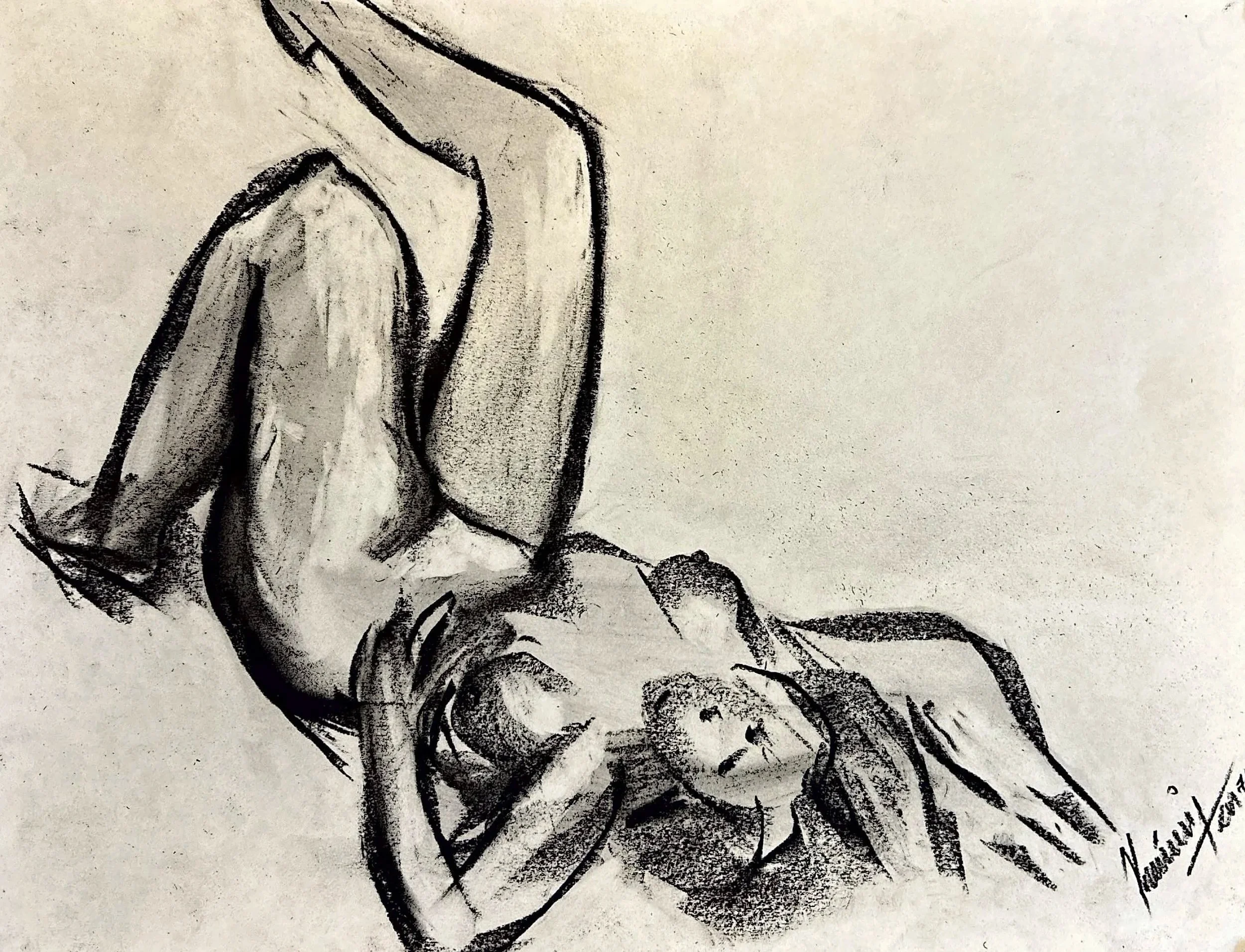 "Technical Warm-ups", charcoal on paper, 11 × 14 in., 2017