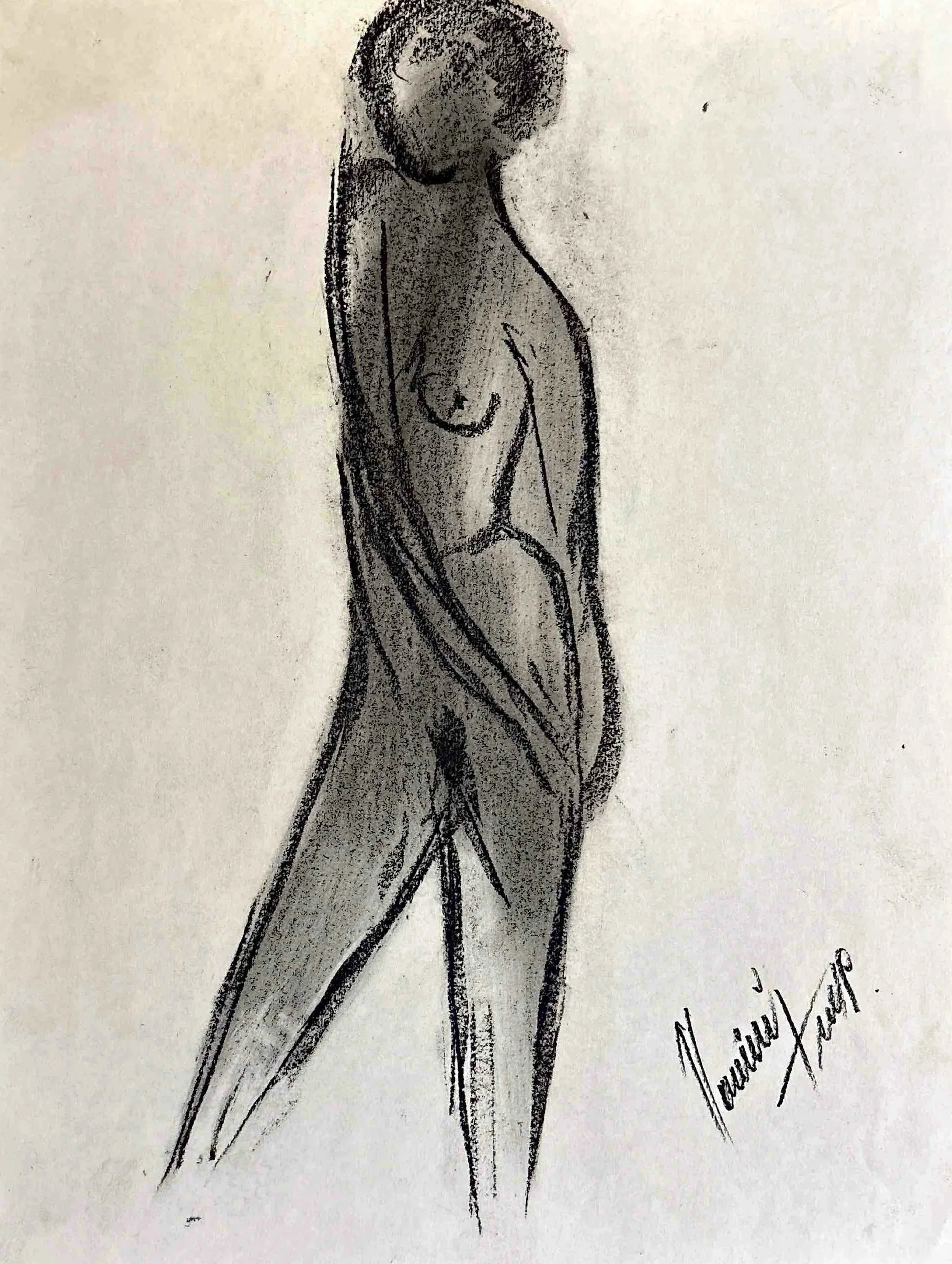 "Technical Warm-ups", charcoal on paper, 11 × 14 in., 2019