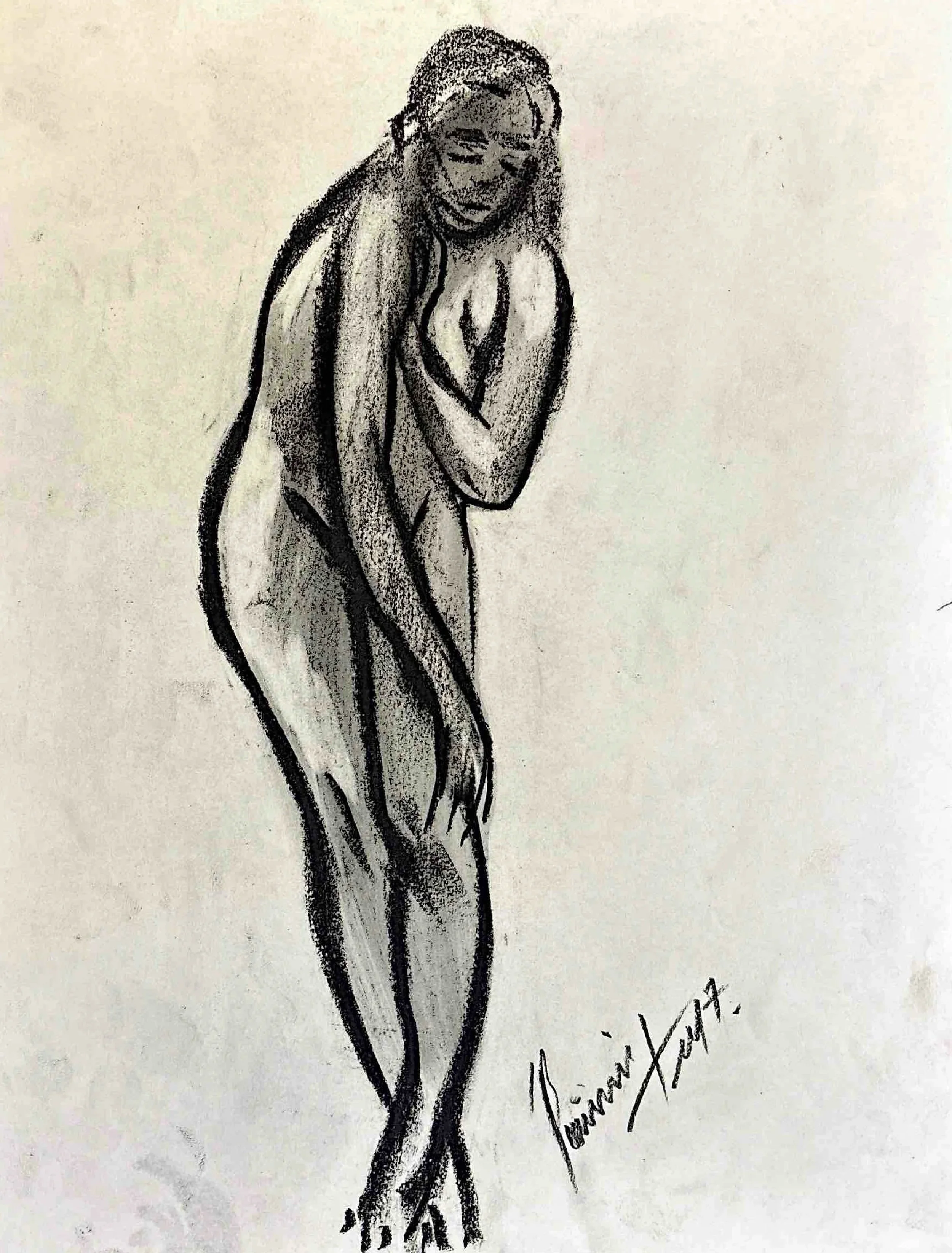 "Technical Warm-ups", charcoal on paper, 11 × 14 in., 2017