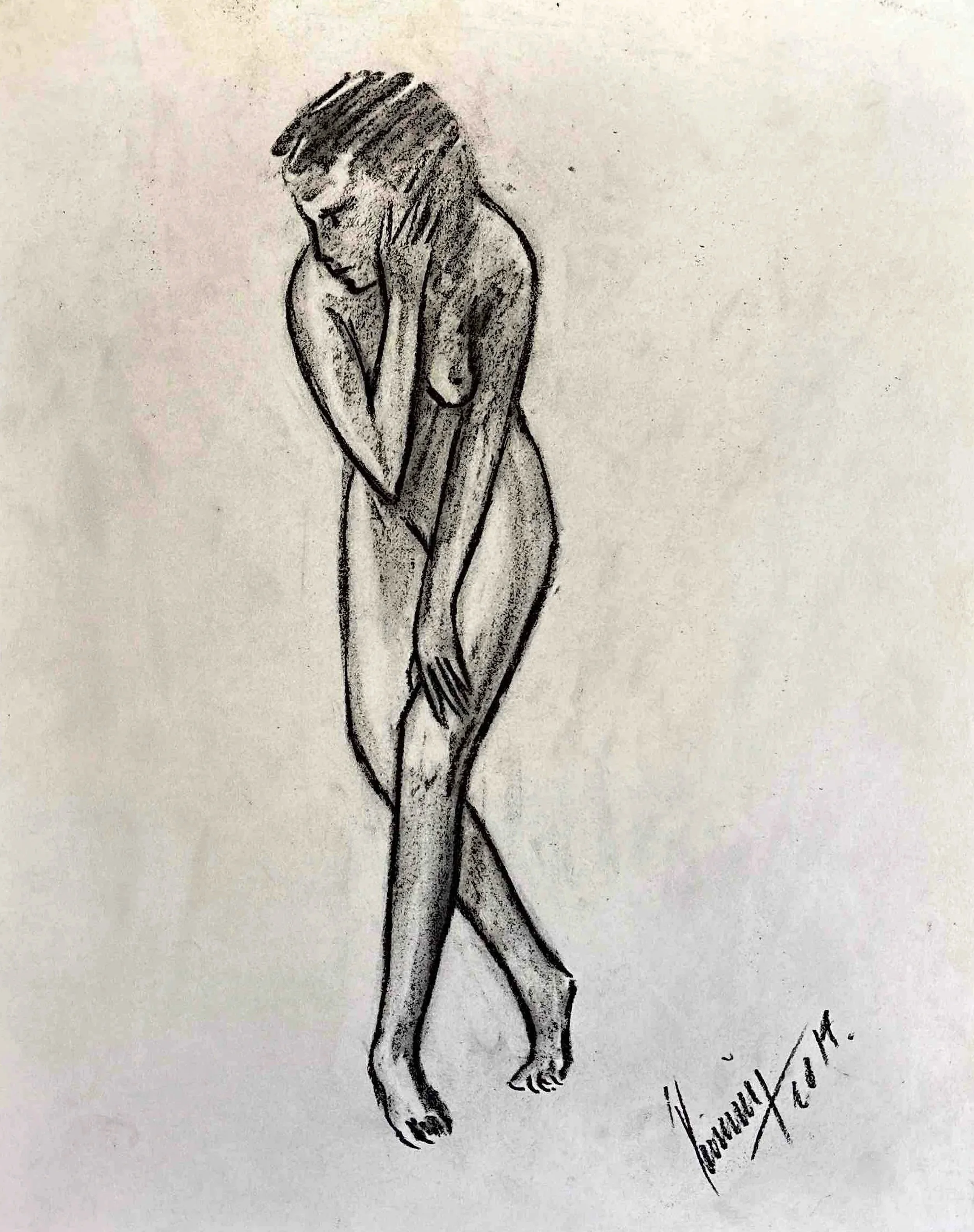 "Technical Warm-ups", charcoal on paper, 11 × 14 in., 2019