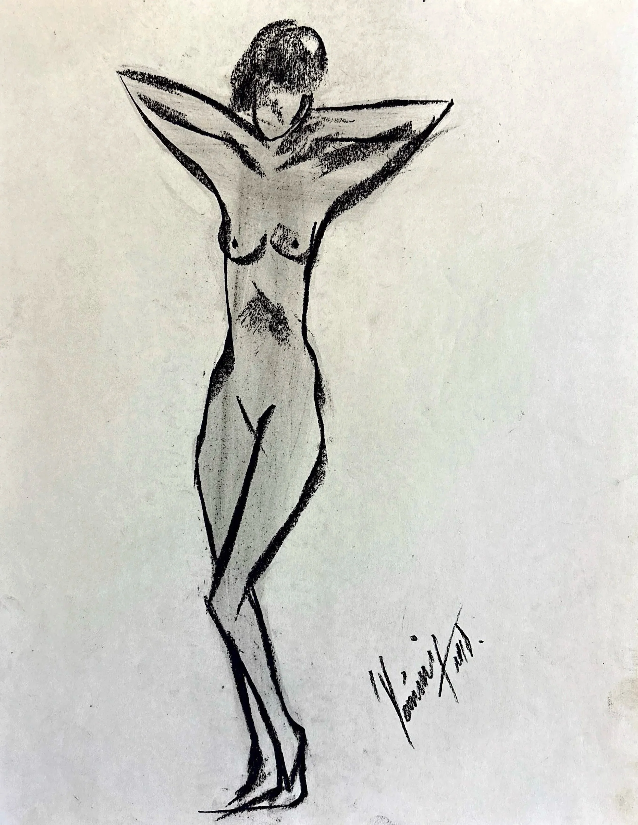 "Technical Warm-ups", charcoal on paper, 11 × 14 in., 2018