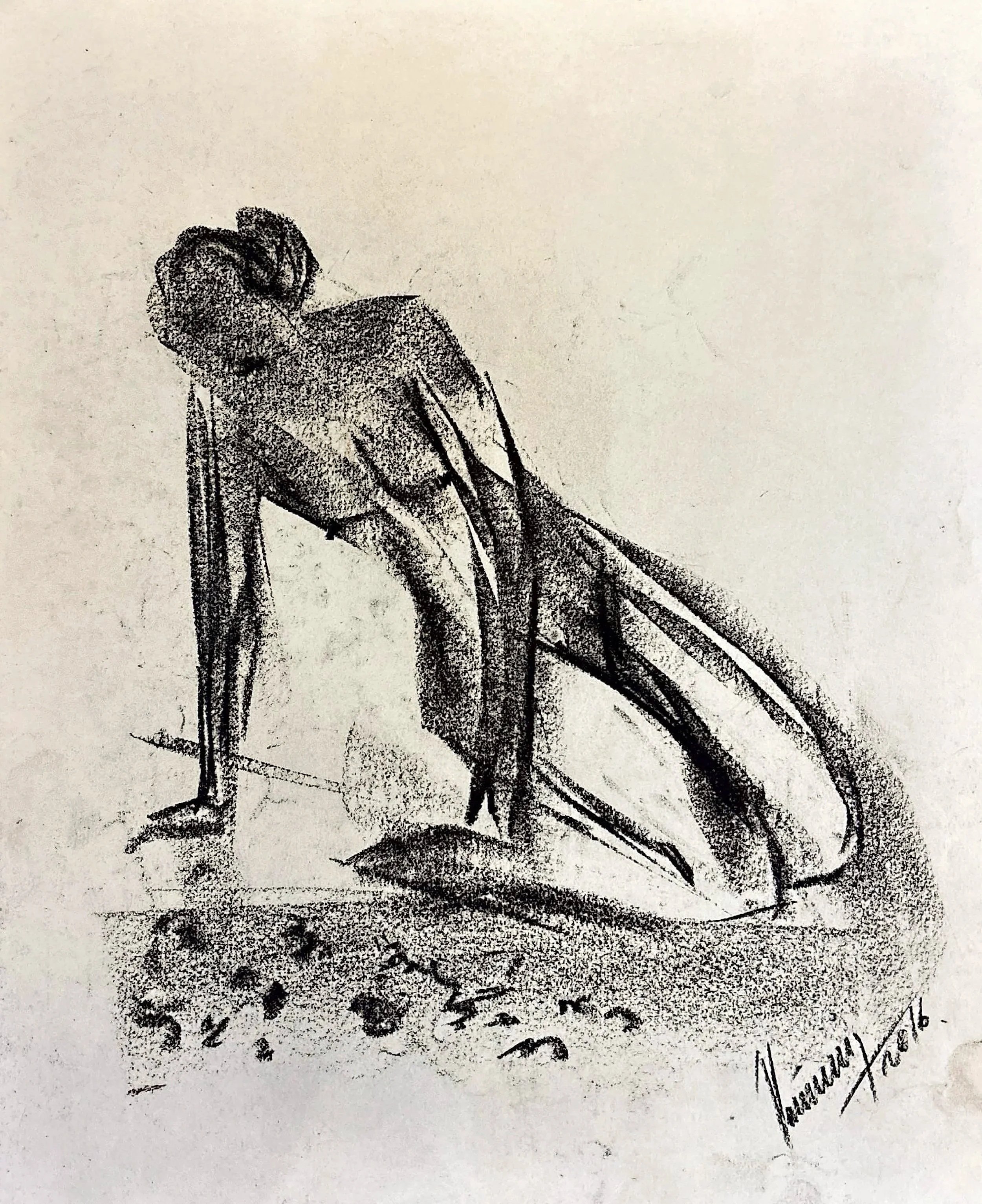 "Technical Warm-ups", charcoal on paper, 11 × 14 in., 2016