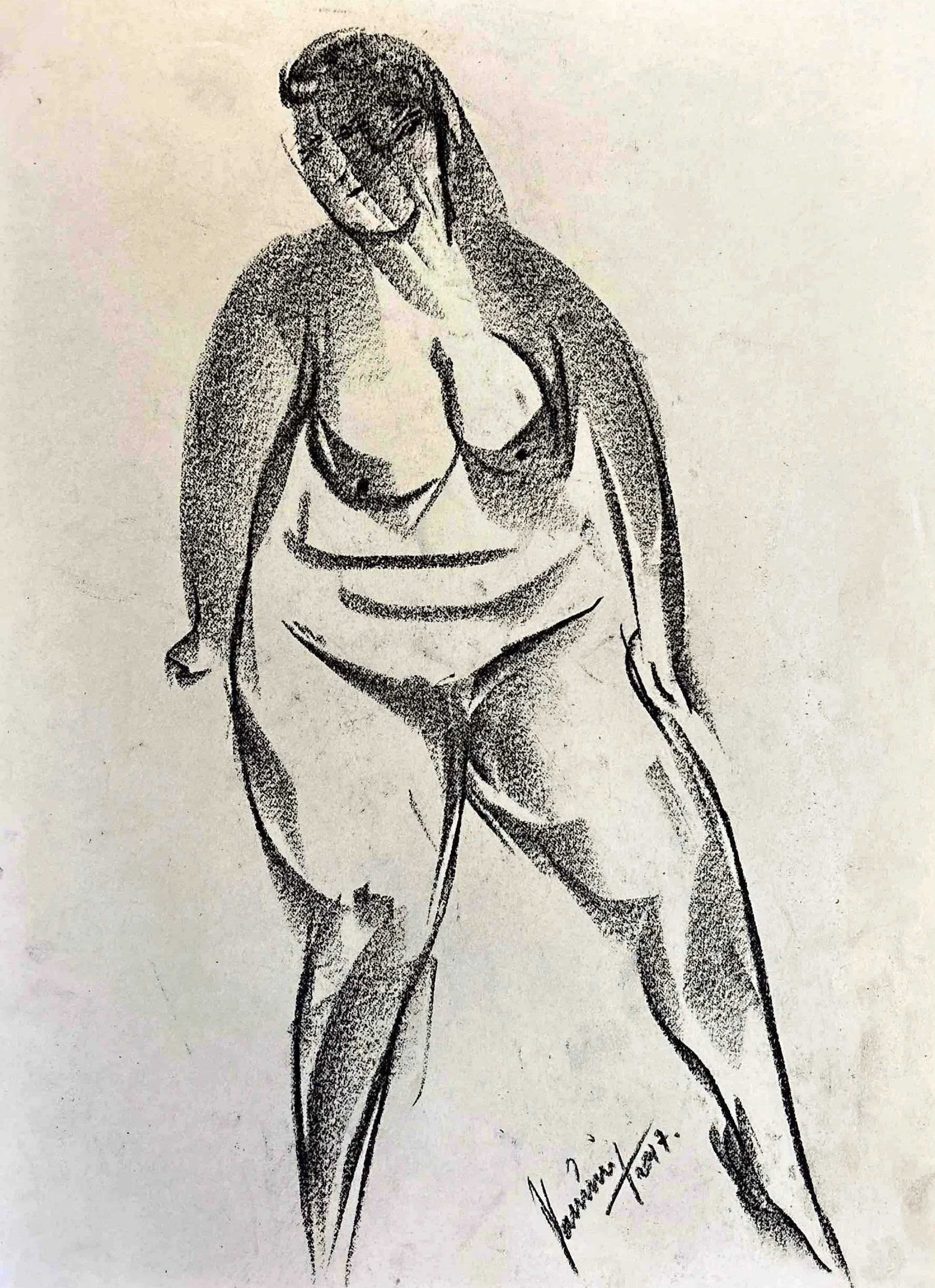 "Technical Warm-ups", charcoal on paper, 11 × 14 in., 2017