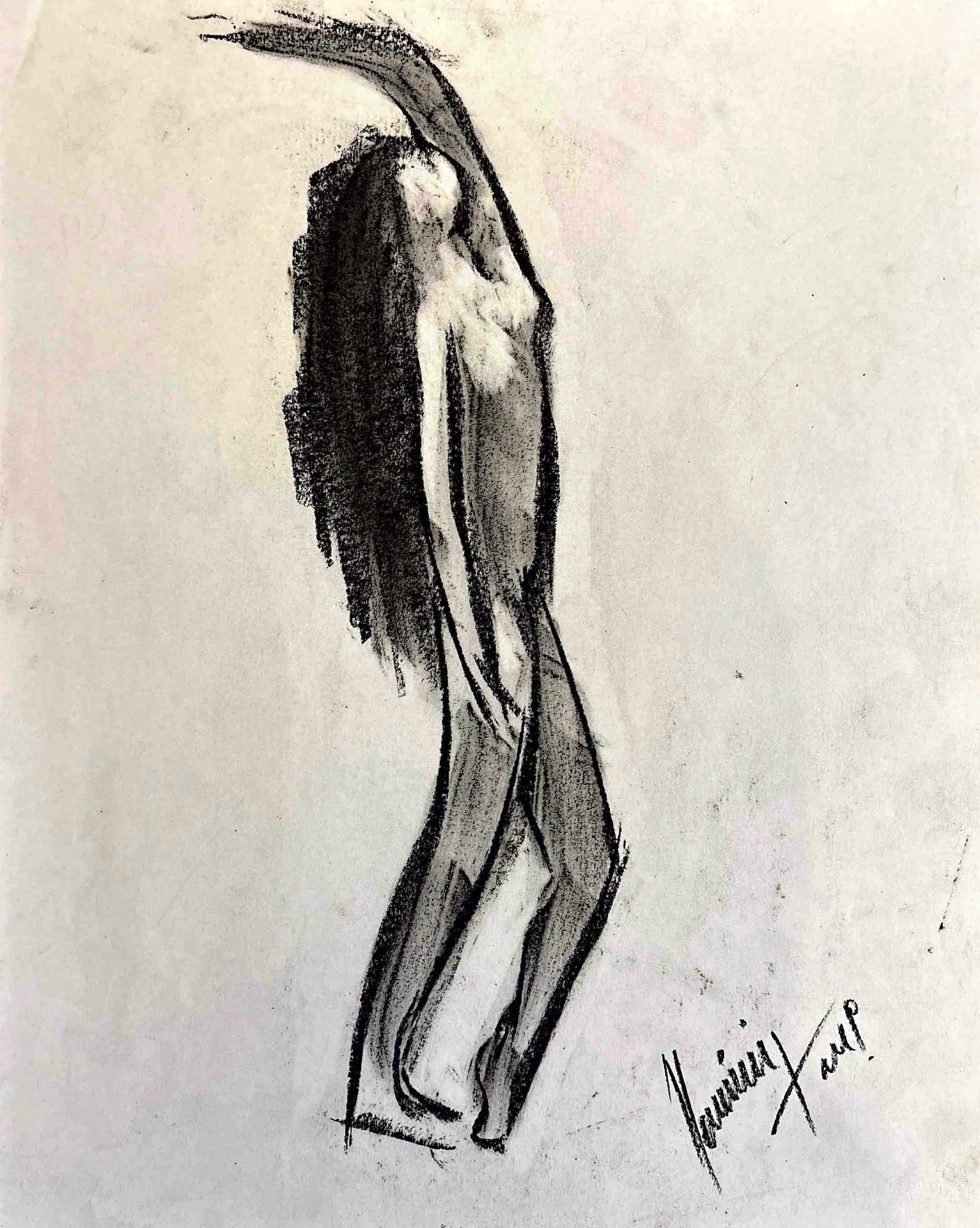 "Technical Warm-ups", charcoal on paper, 11 × 14 in., 2019