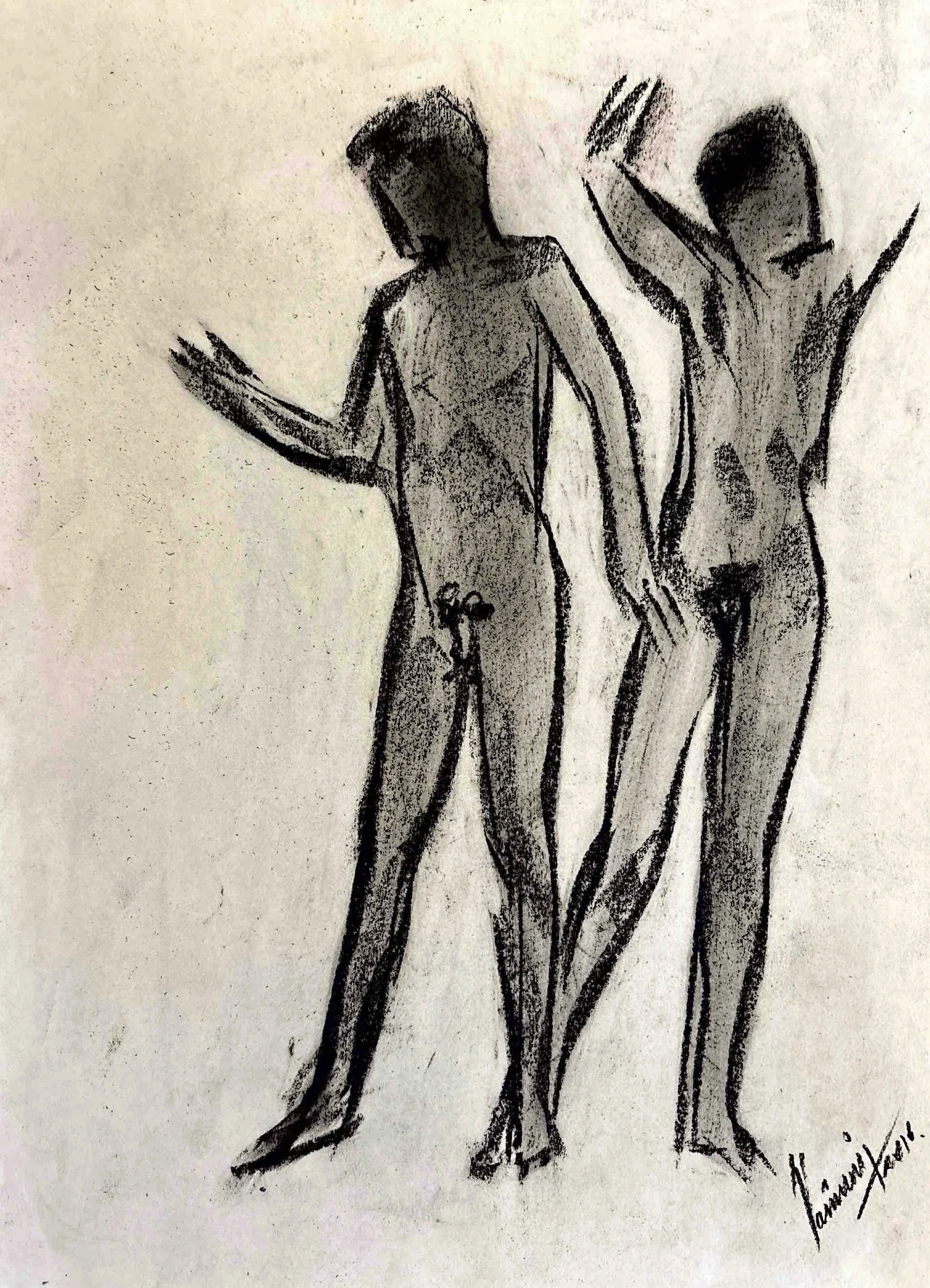 "Technical Warm-ups", charcoal on paper, 11 × 14 in., 2018