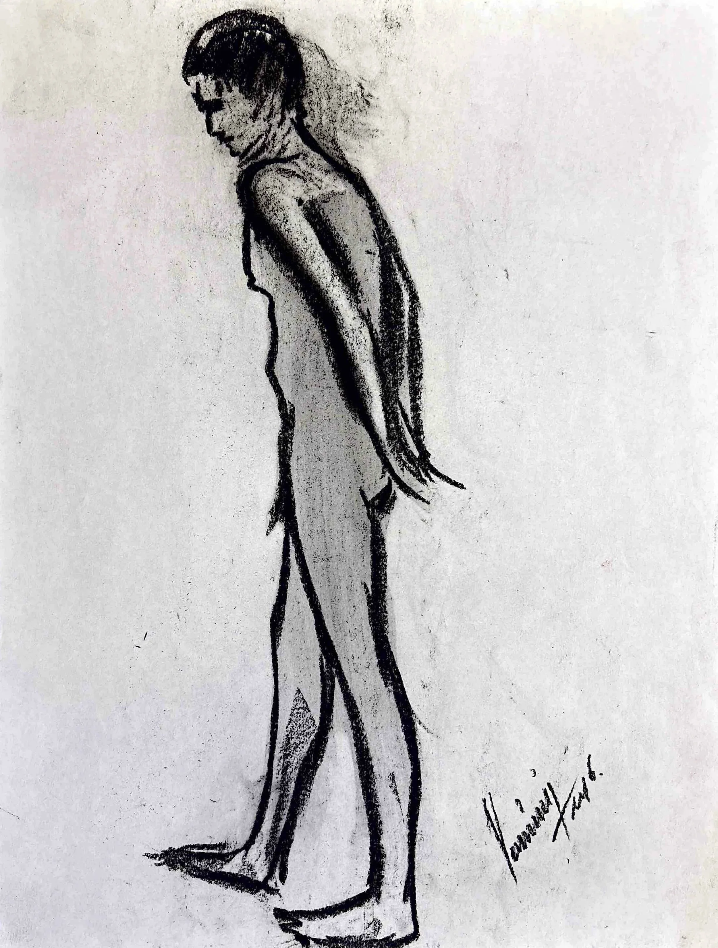 "Technical Warm-ups", charcoal on paper, 11 × 14 in., 2016