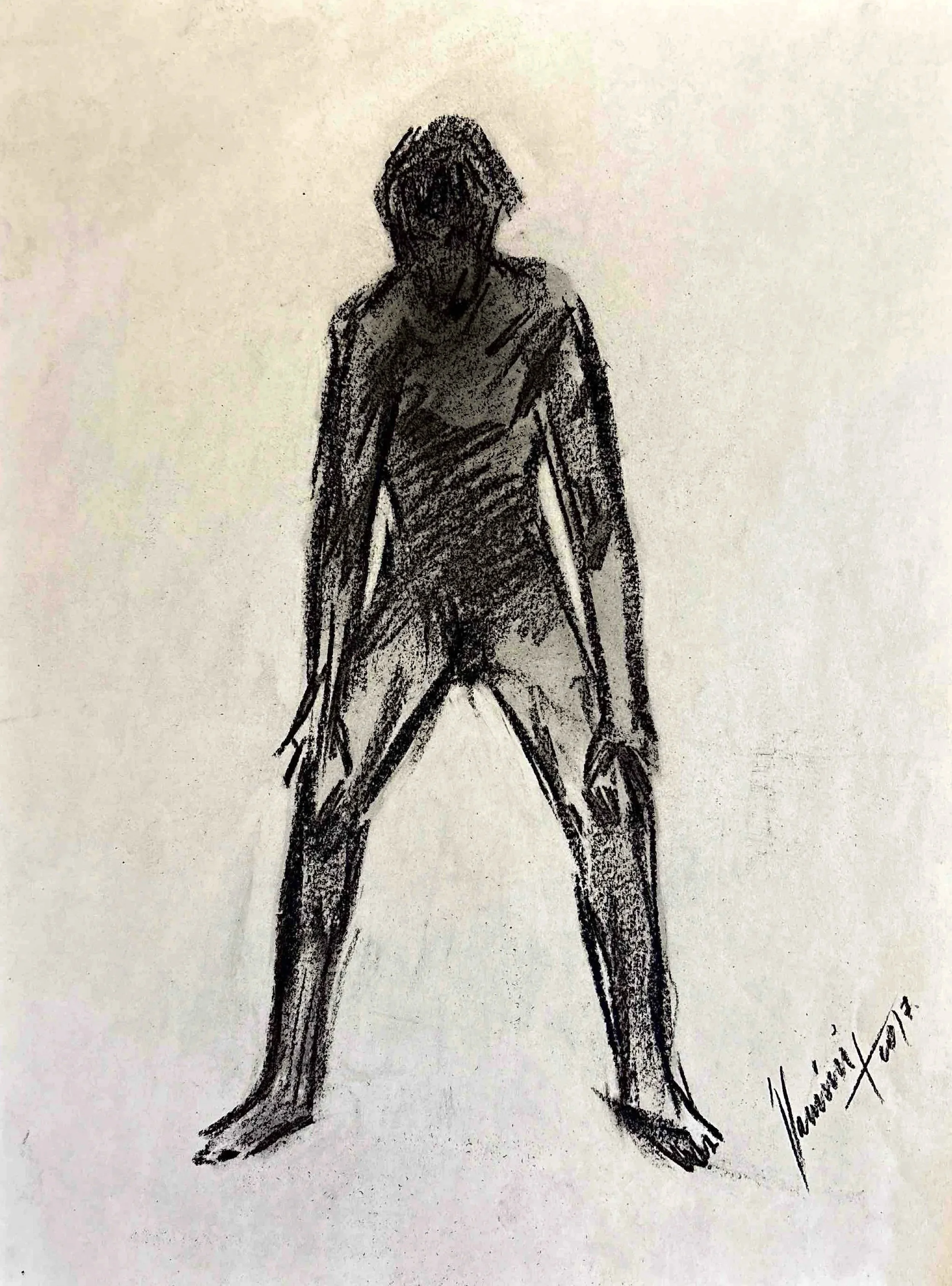 "Technical Warm-ups", charcoal on paper, 11 × 14 in., 2017