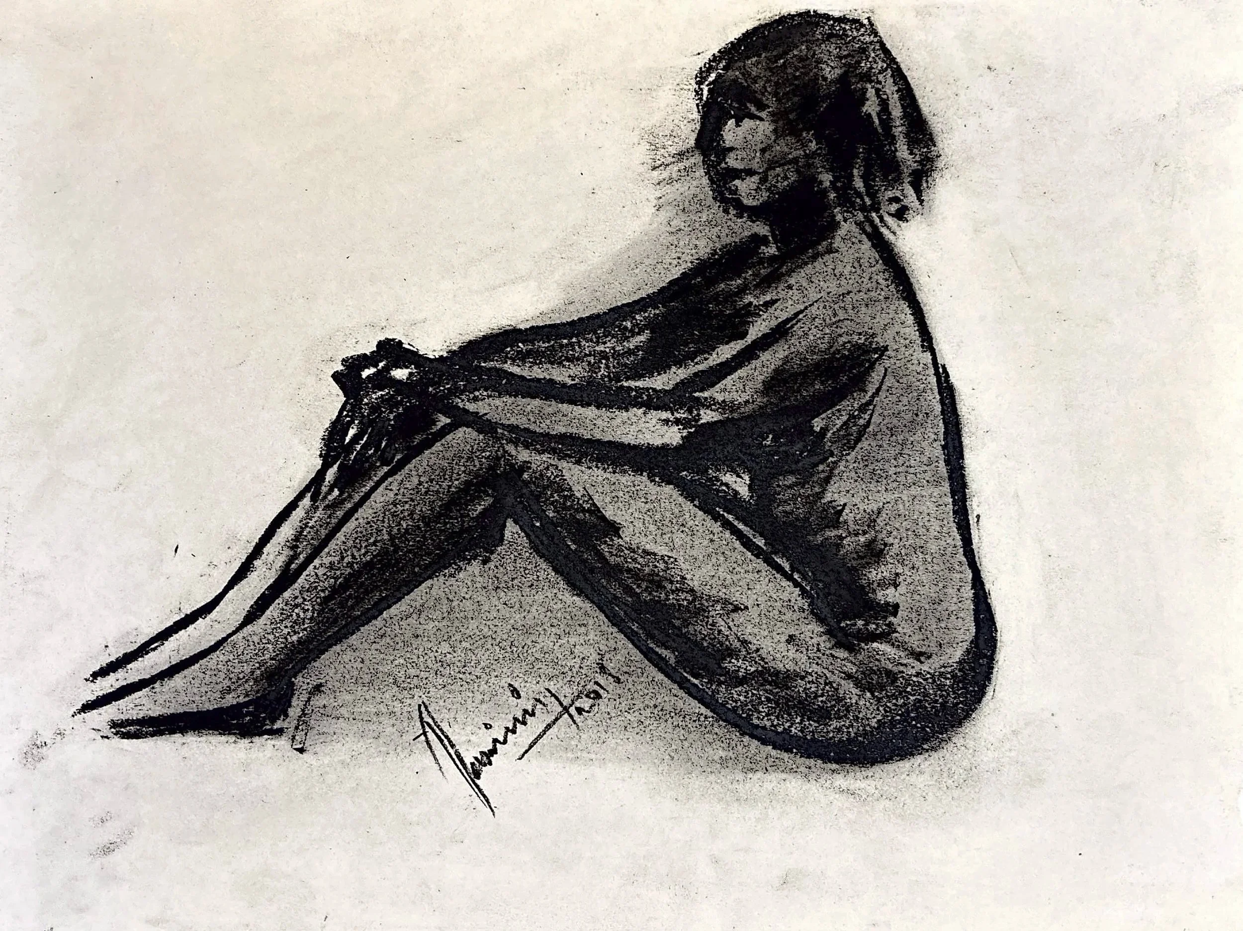 "Technical Warm-ups", charcoal on paper, 11 × 14 in., 2018