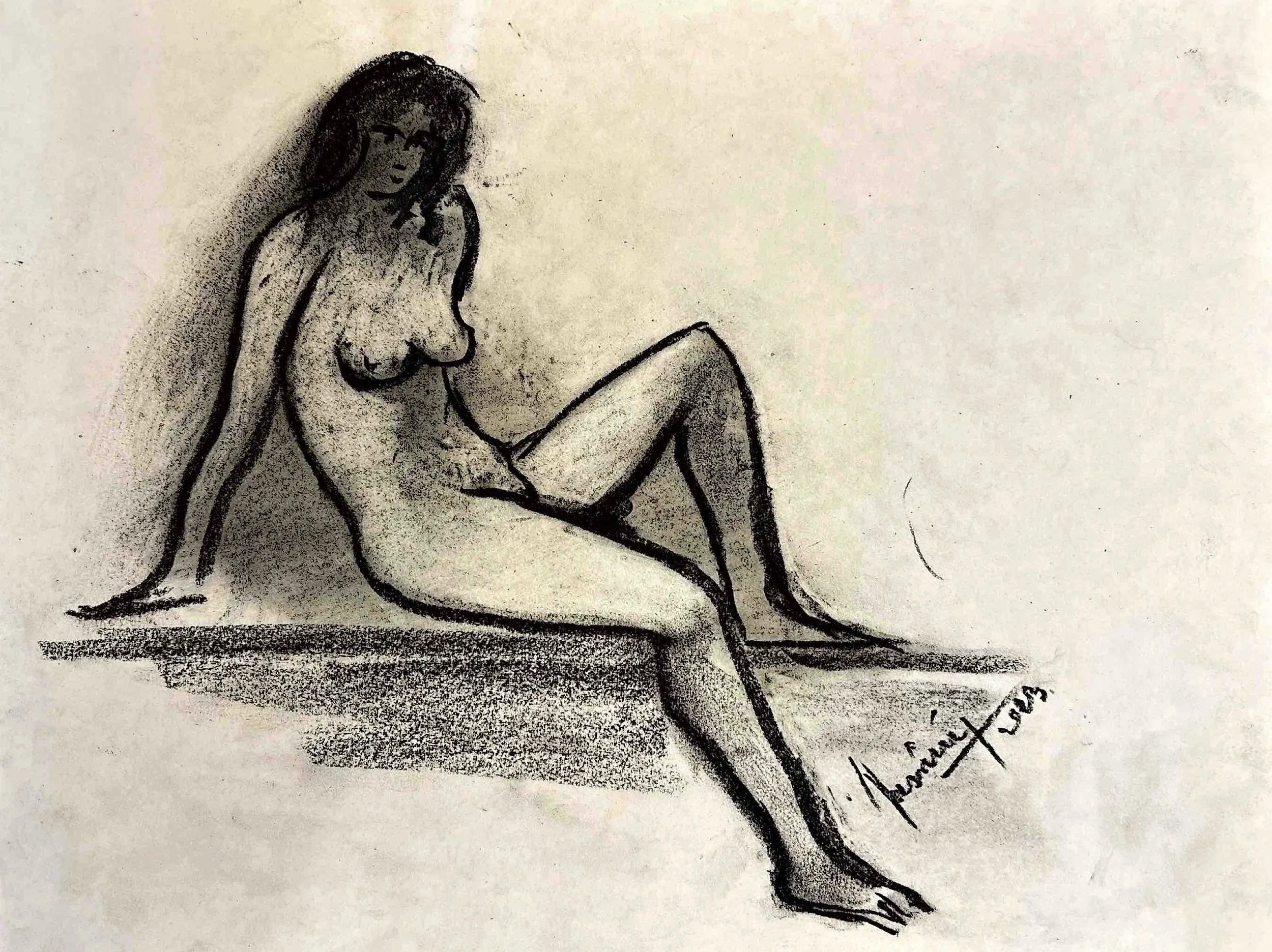 "Technical Warm-ups", charcoal on paper, 11 × 14 in., 2023