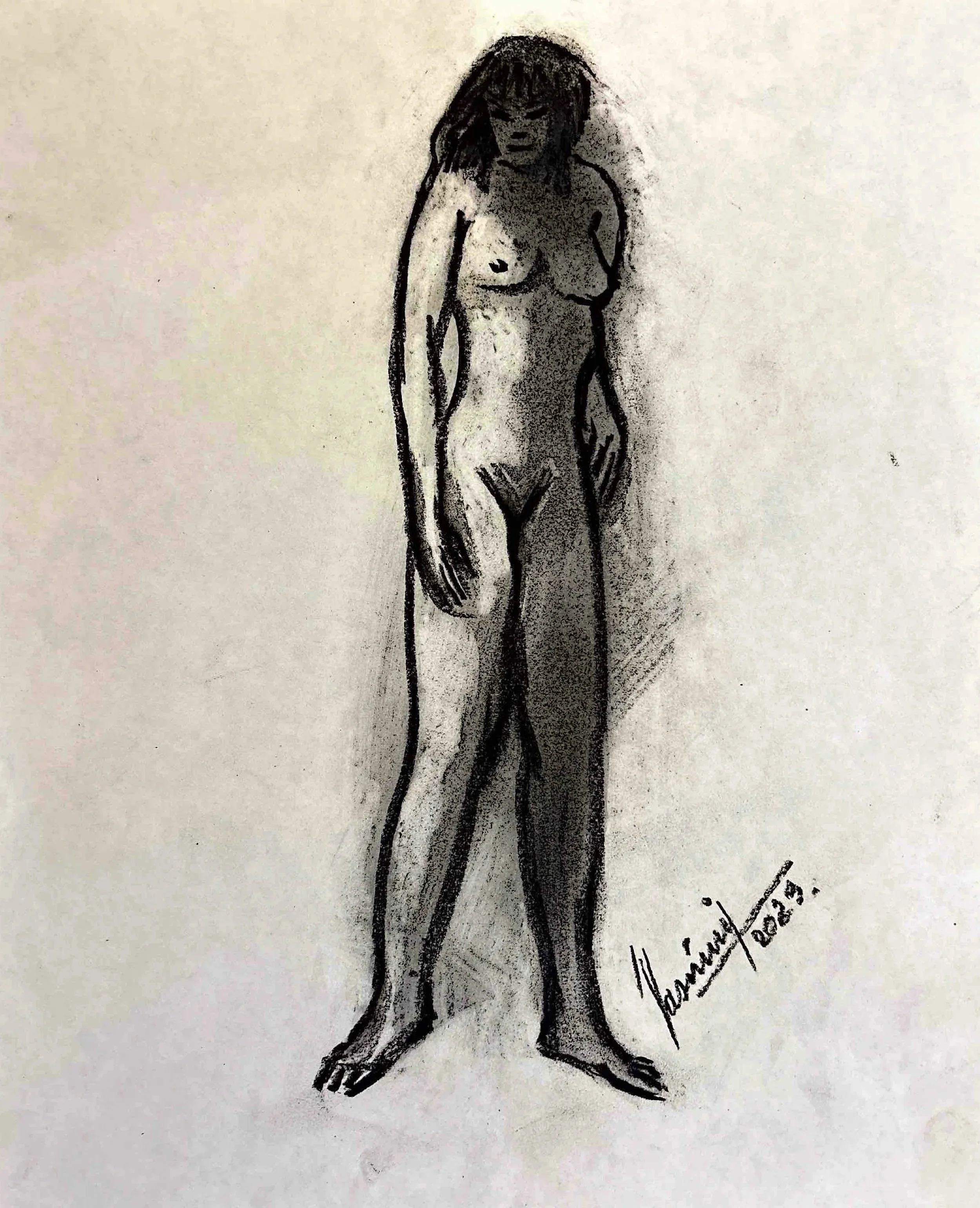 "Technical Warm-ups", charcoal on paper, 11 × 14 in., 2023