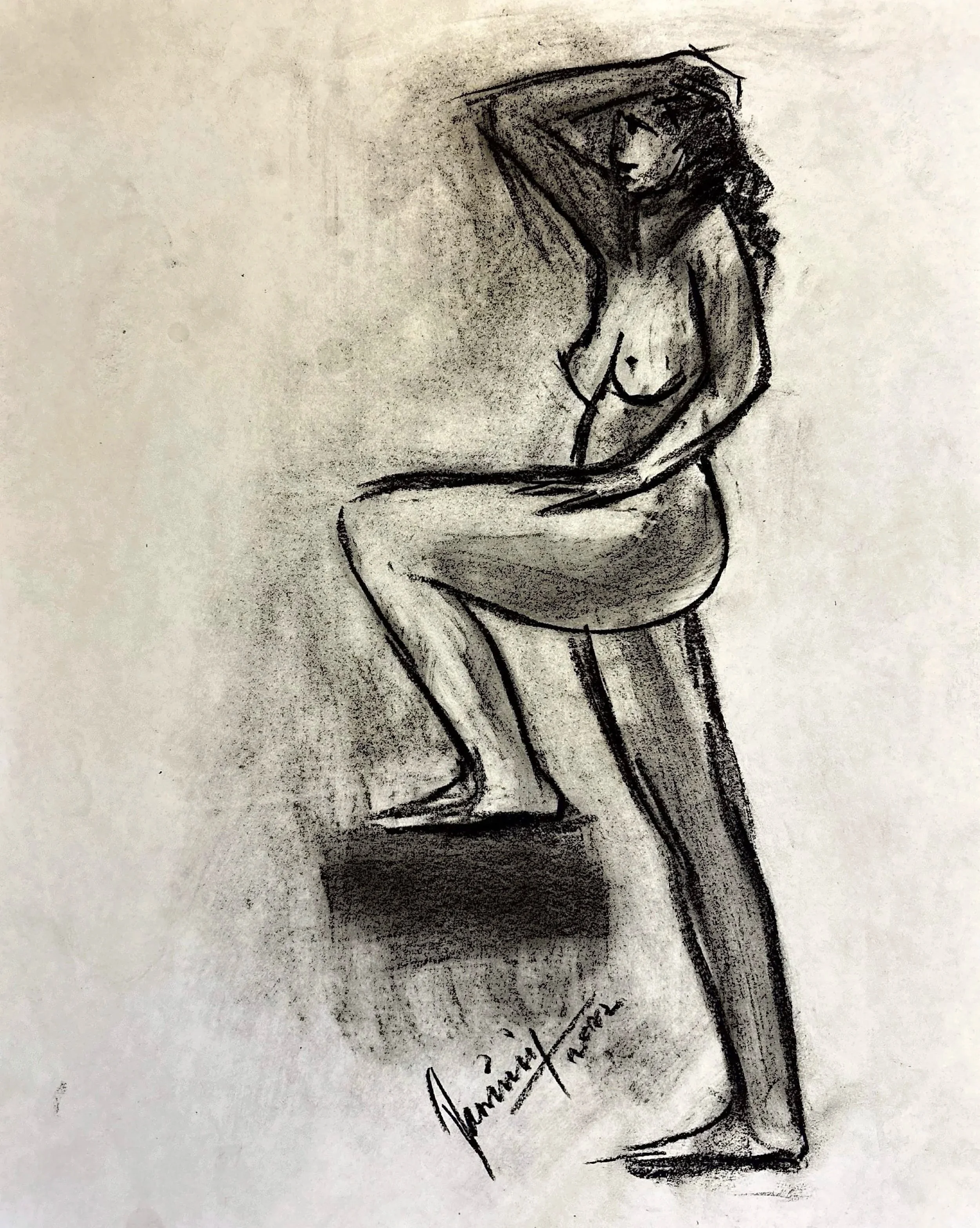 "Technical Warm-ups", charcoal on paper, 11 × 14 in., 2022