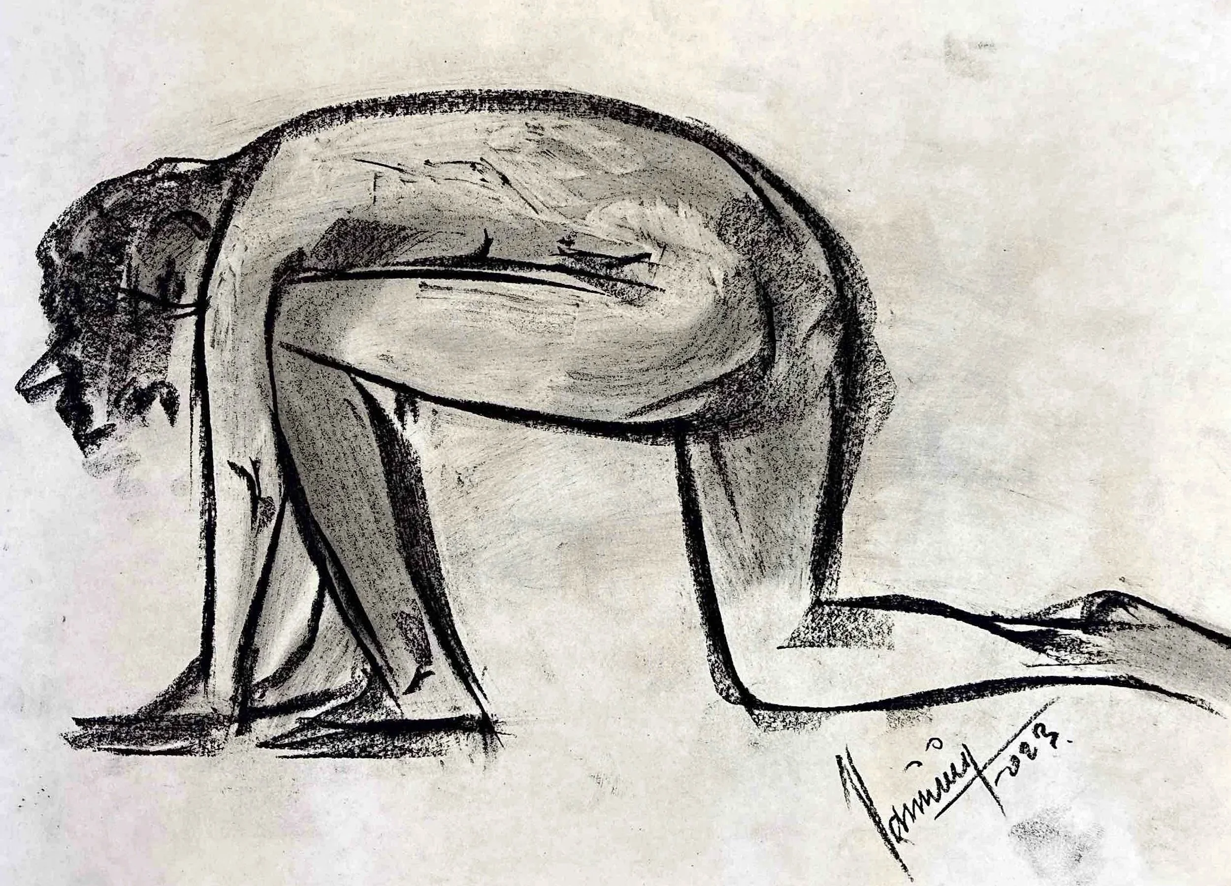 "Technical Warm-ups", charcoal on paper, 11 × 14 in., 2023