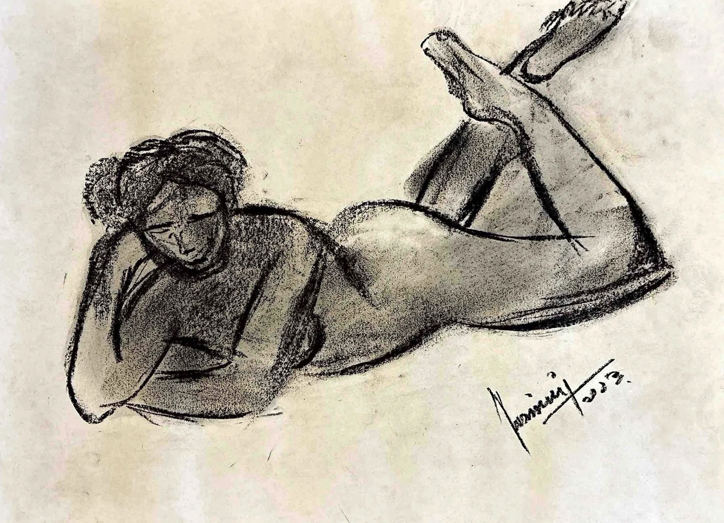 "Technical Warm-ups", charcoal on paper, 11 × 14 in., 2023