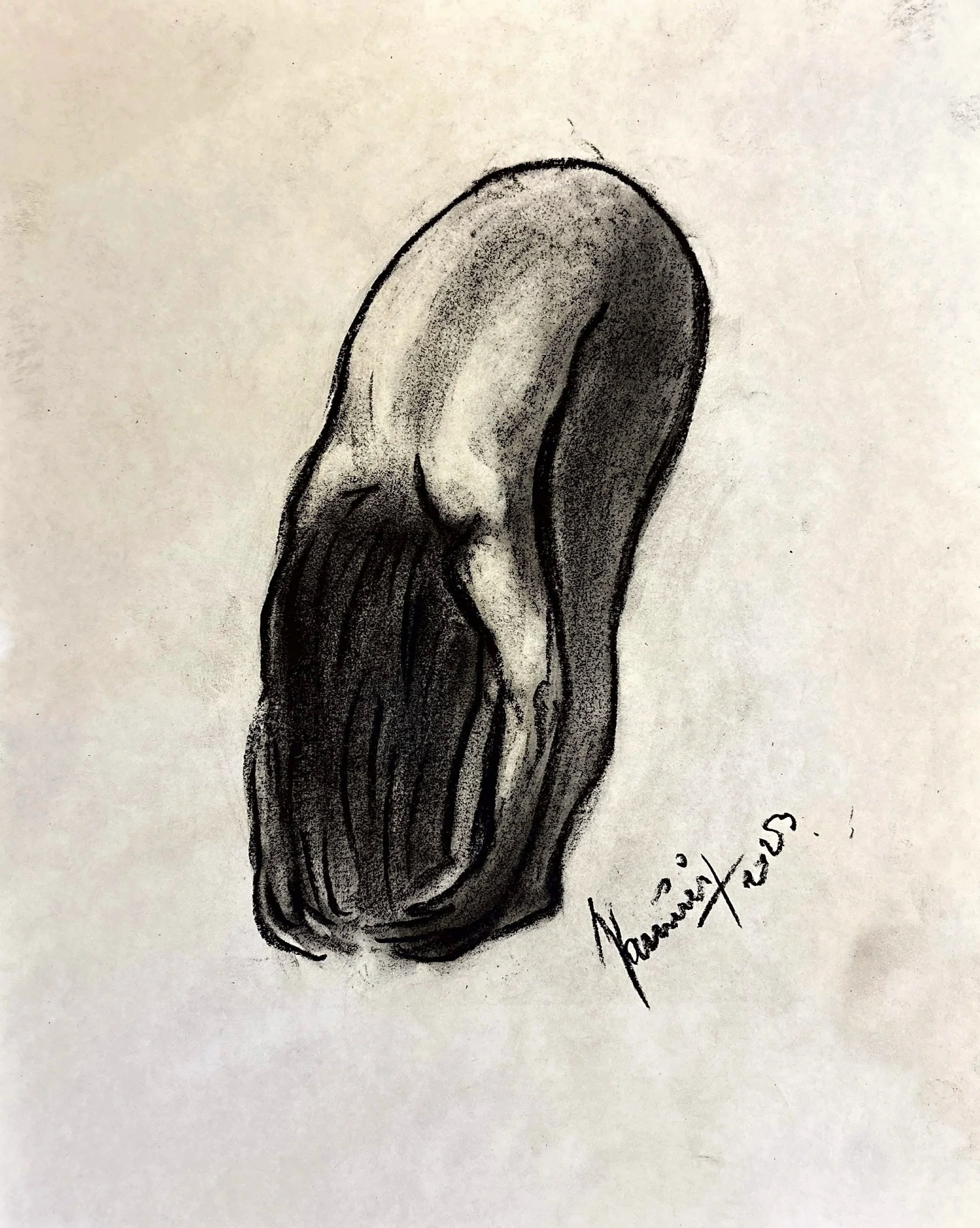 "Technical Warm-ups", charcoal on paper, 11 × 14 in., 2023