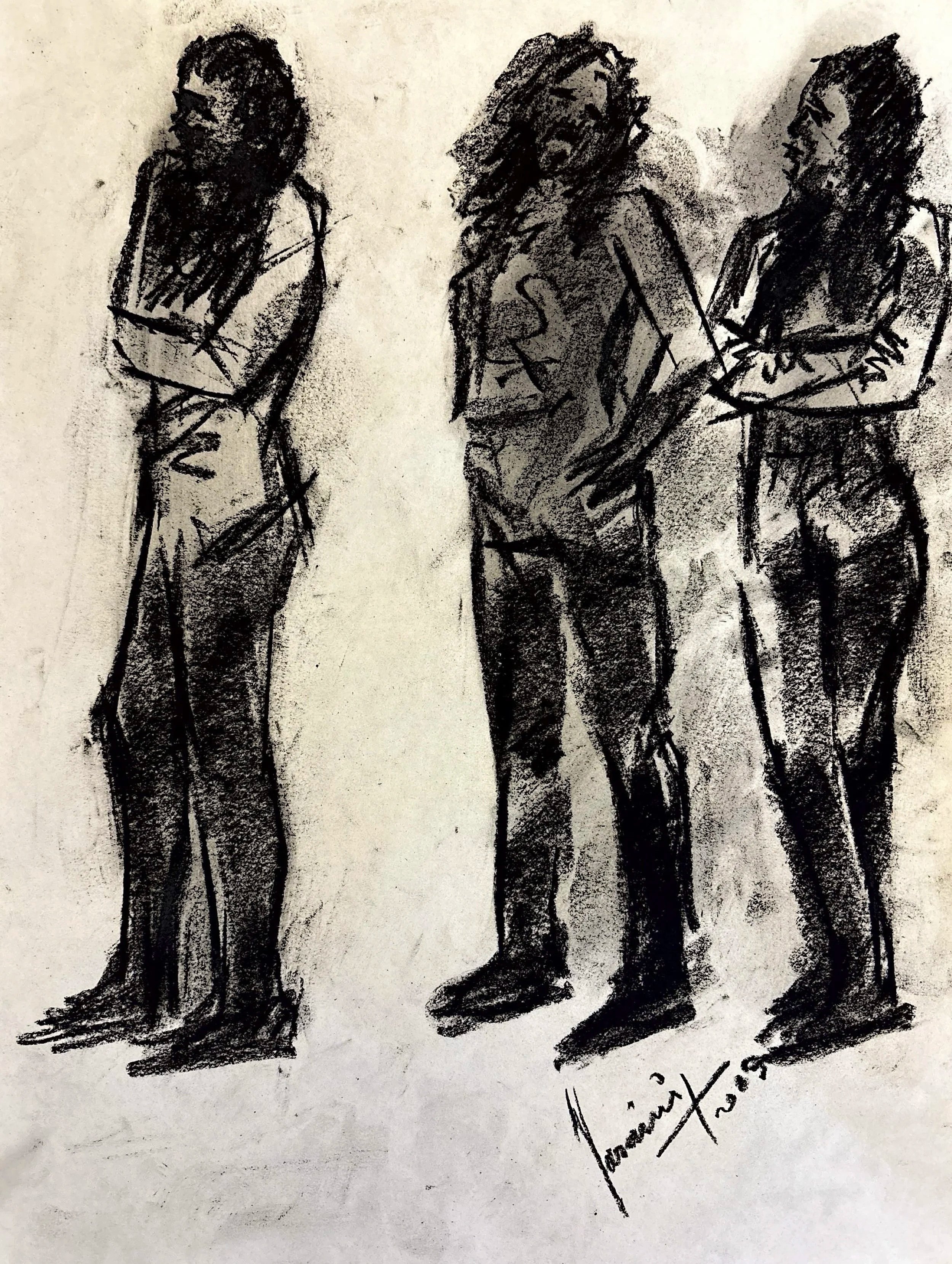 "Technical Warm-ups", charcoal on paper, 11 × 14 in., 2023