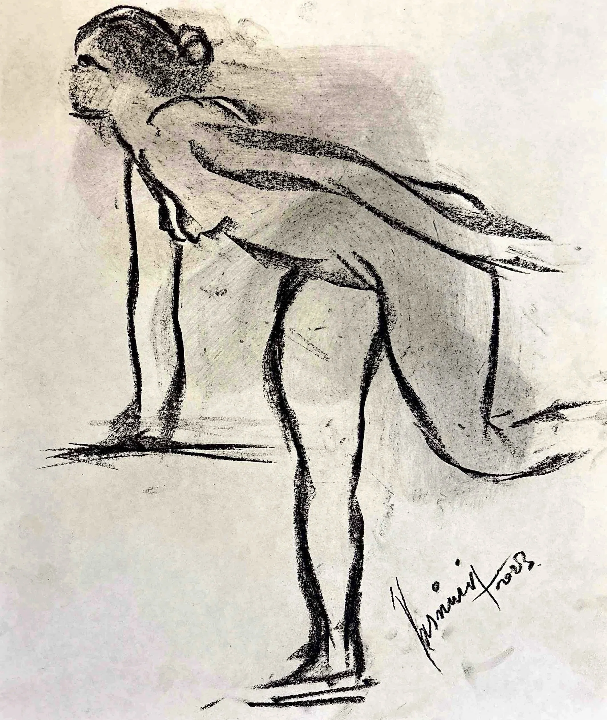 "Technical Warm-ups", charcoal on paper, 11 × 14 in., 2023