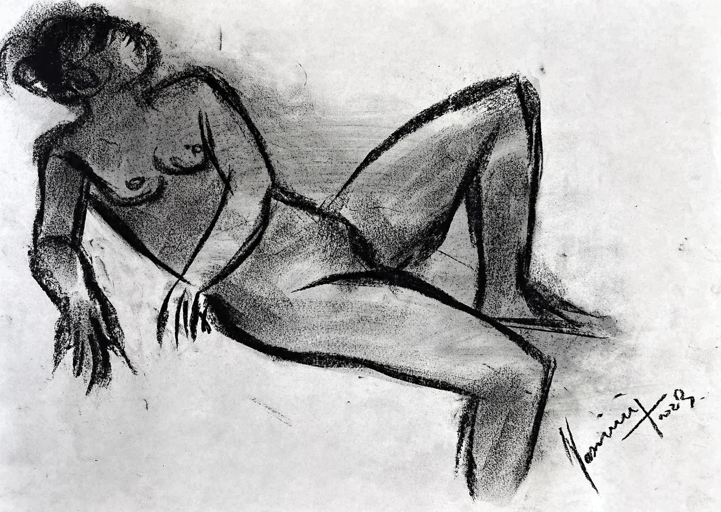 "Technical Warm-ups", charcoal on paper, 11 × 14 in., 2023