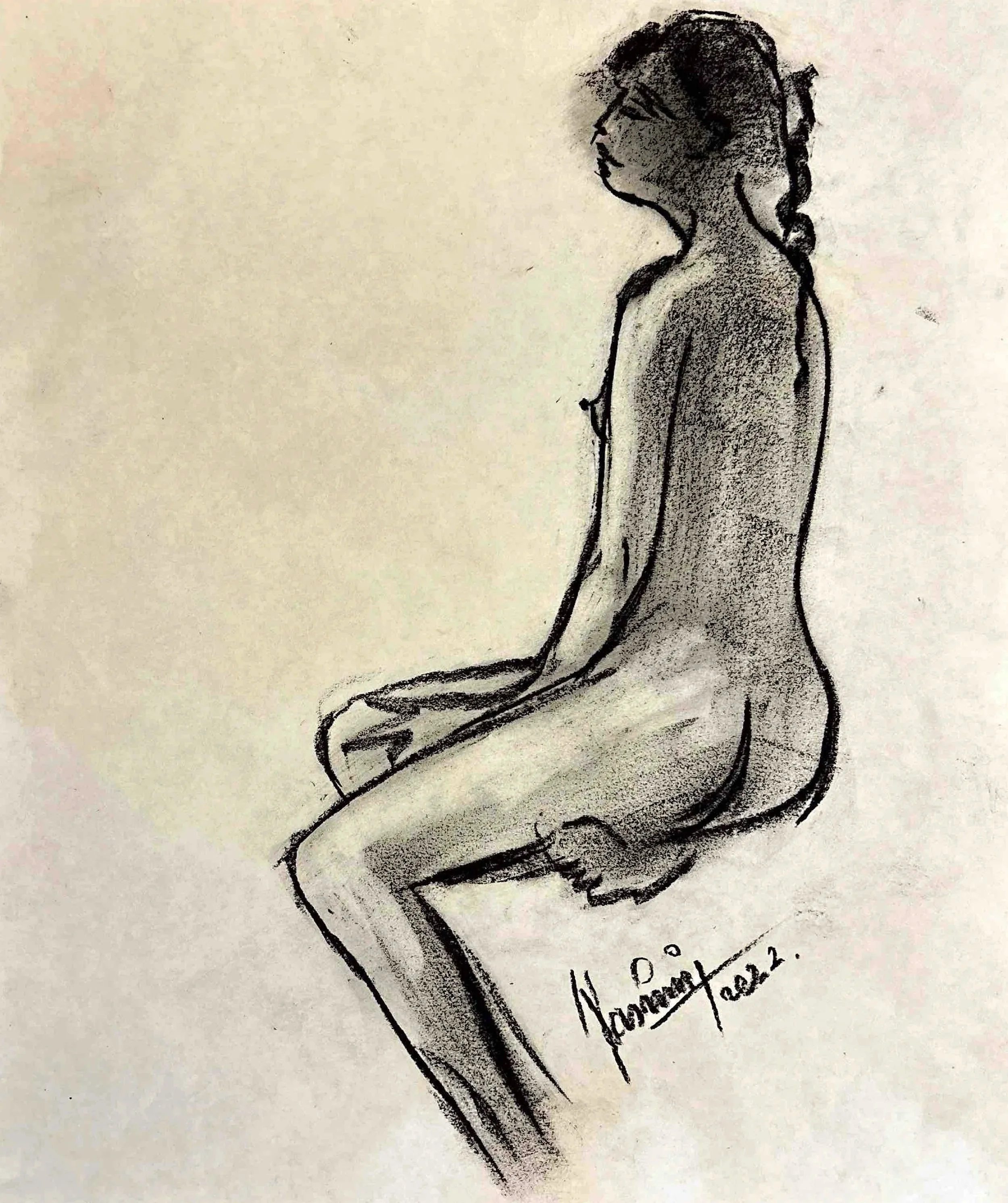 "Technical Warm-ups", charcoal on paper, 11 × 14 in., 2022