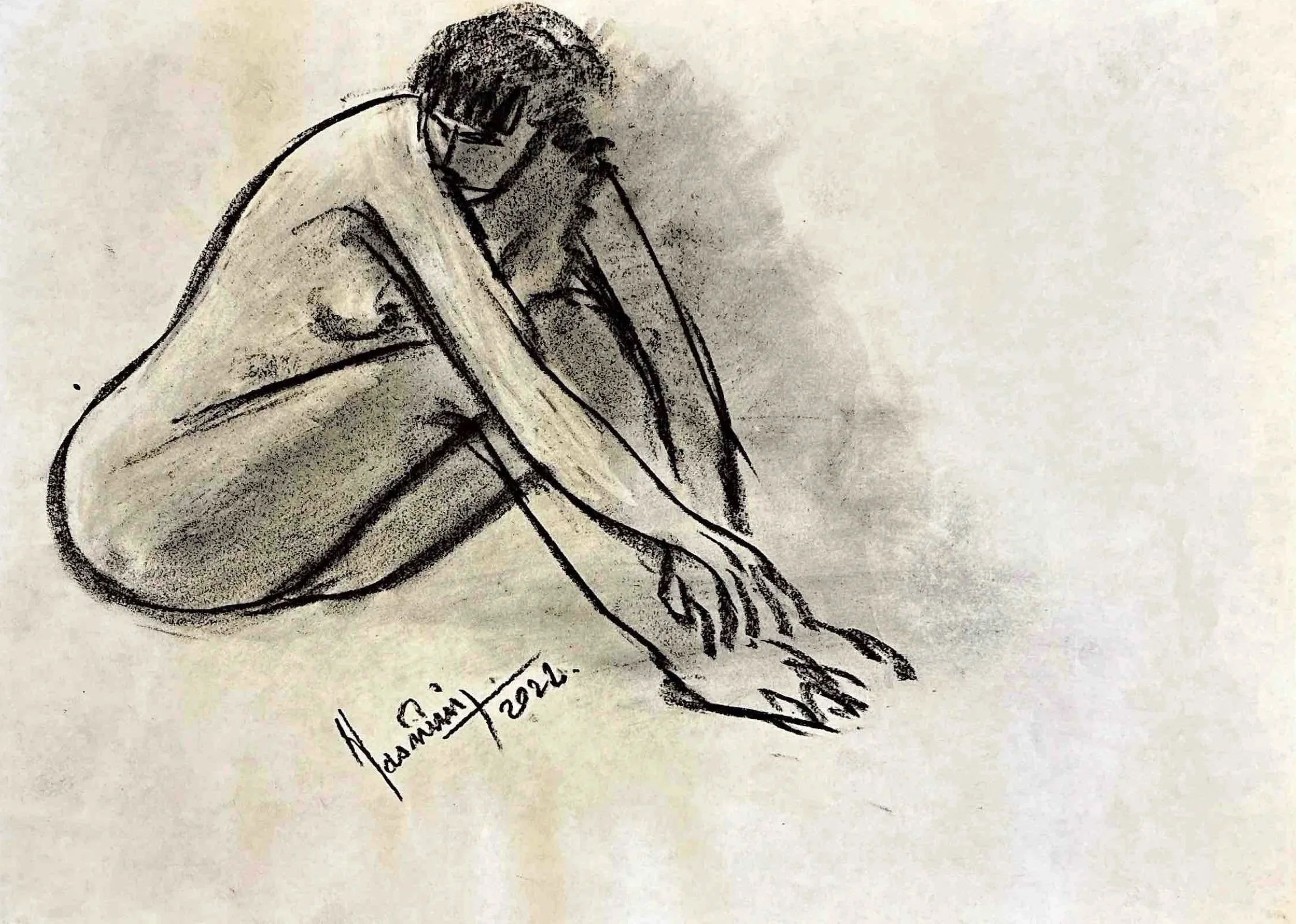 "Technical Warm-ups", charcoal on paper, 11 × 14 in., 2022