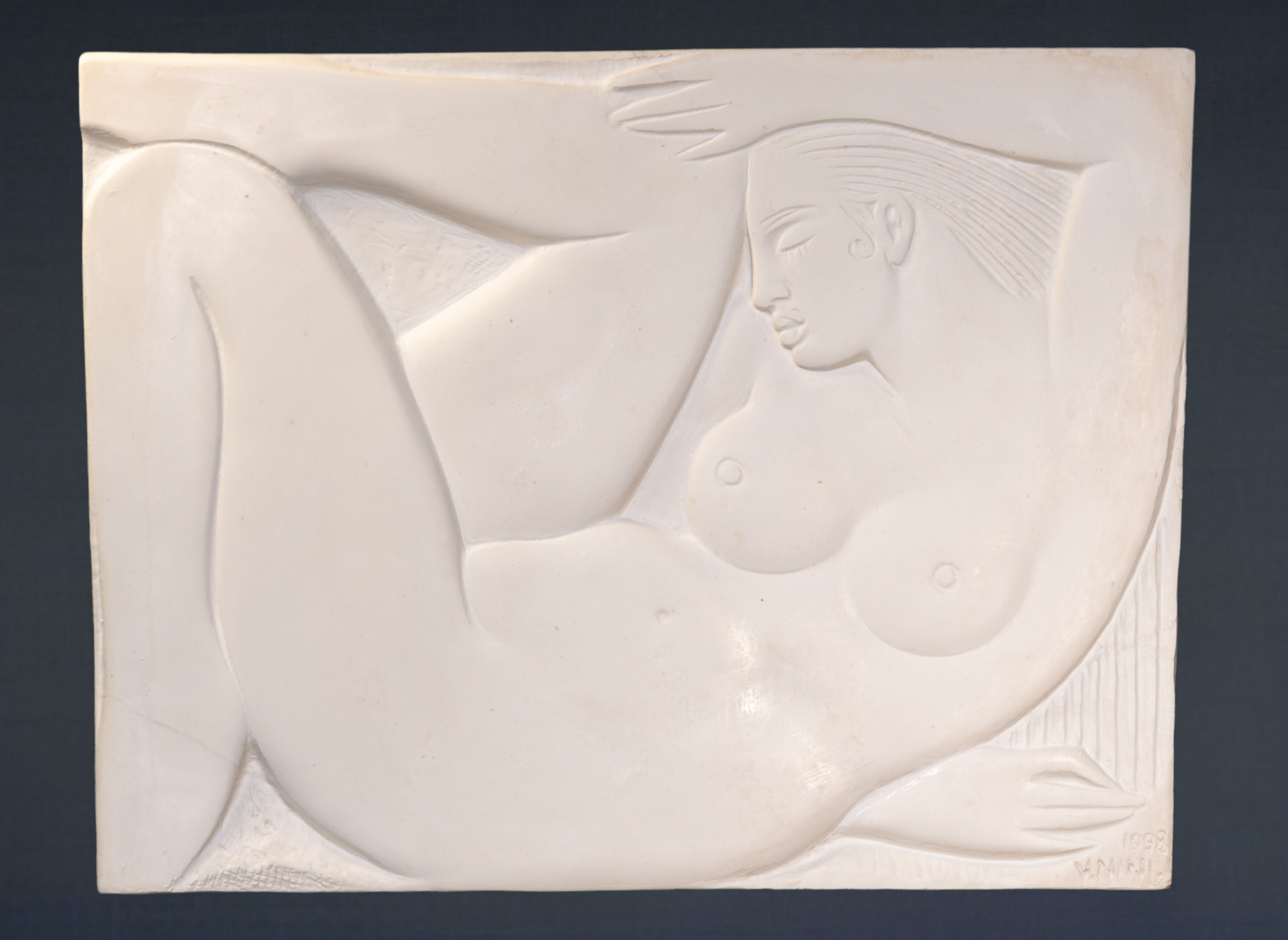 "Relief Studies", hydrostone, 13.5 × 16 in., 1998
