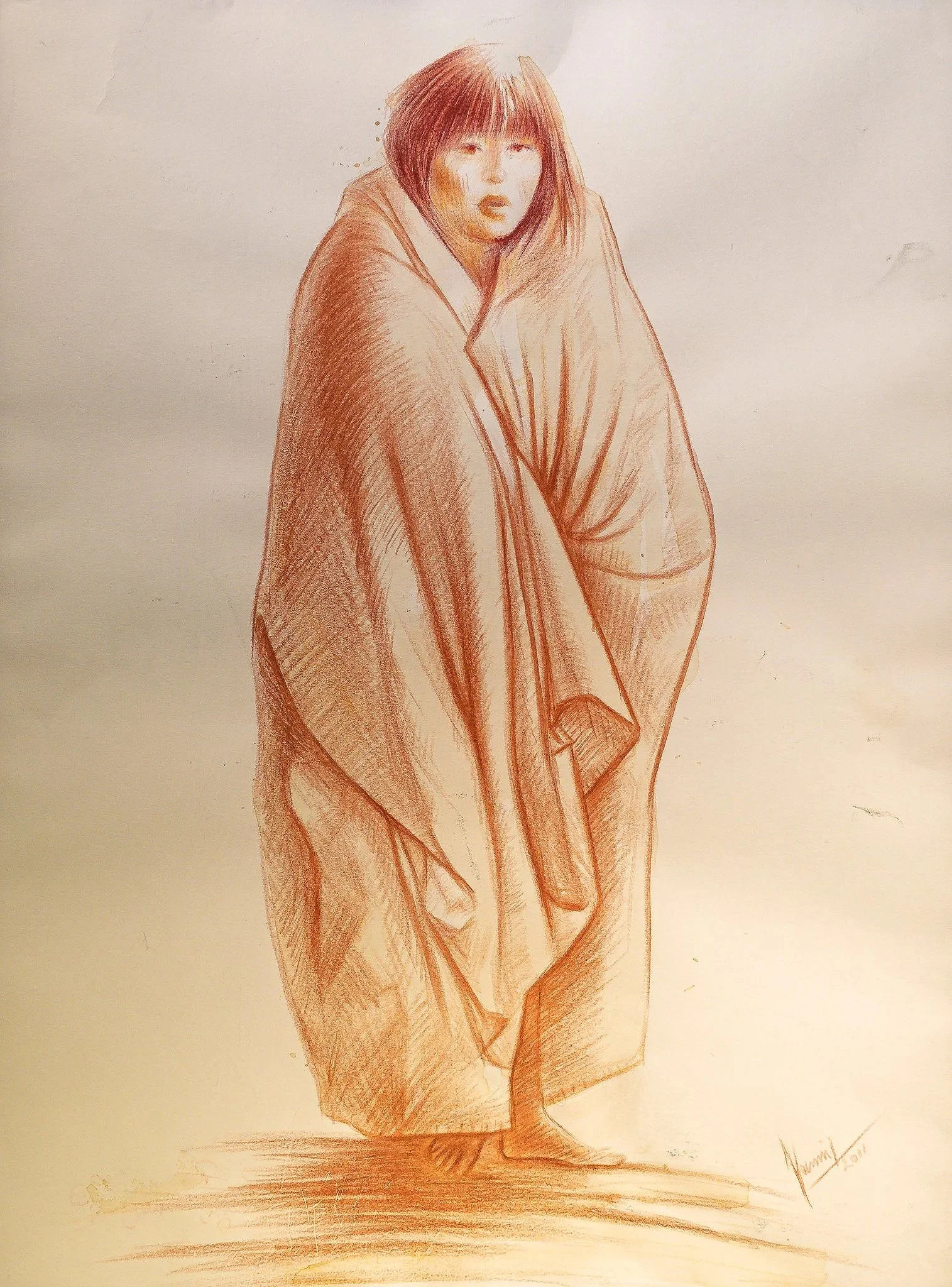 "Wrapped", pencil on paper, 18 × 24 in., 2011