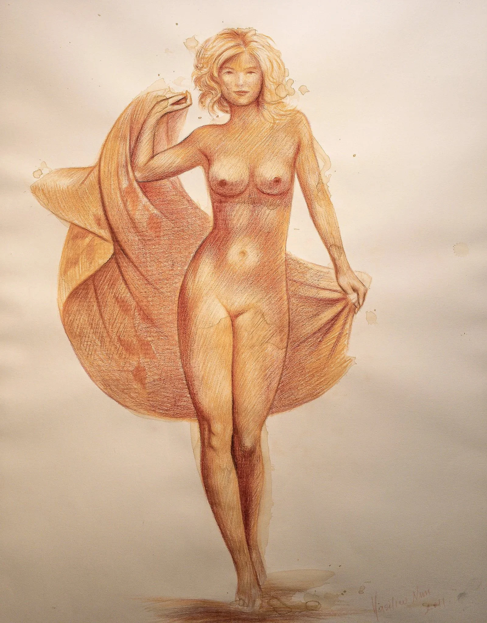 "Unbound", watercolor and pencil on paper, 18 × 23 in., 2011