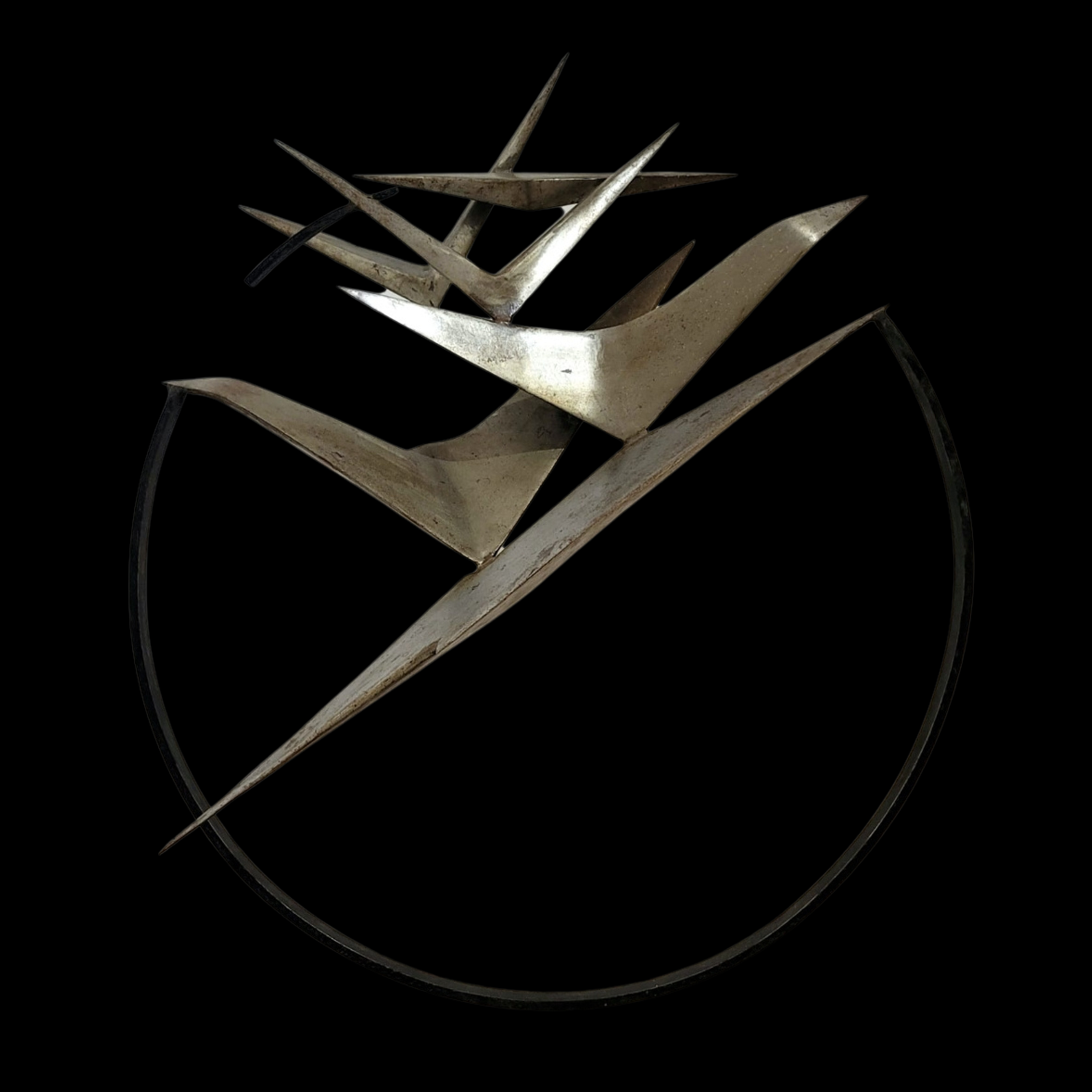 "Liri", iron on granite base, 24 × 20 × 6 in., 1996. National Gallery of Arts, Albania — first place winner in competition commemorating Albania's historic transition from communism to democracy.