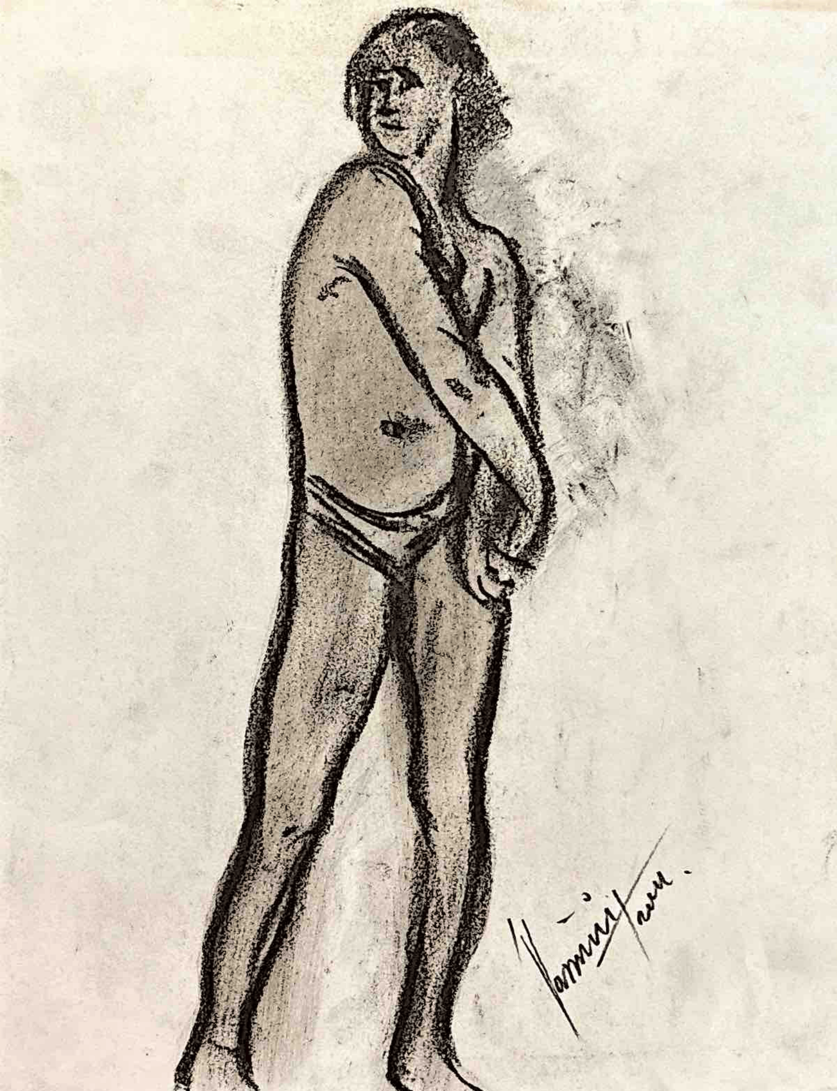 "Technical Warm-ups", charcoal on paper, 9 × 11.75 in., 2024