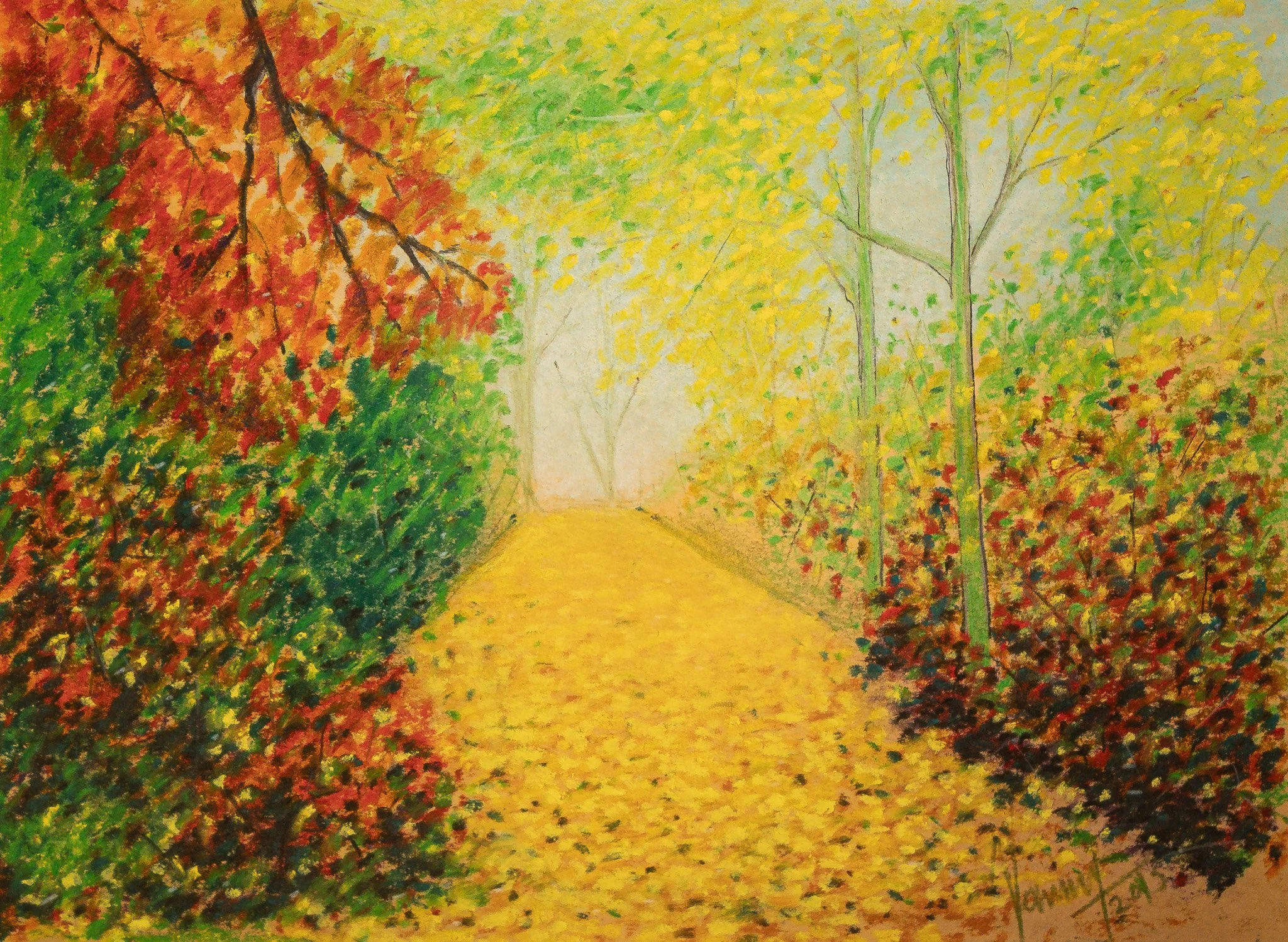 "Yellow Aperture", pastel on paper, 9 × 12 in., 2015