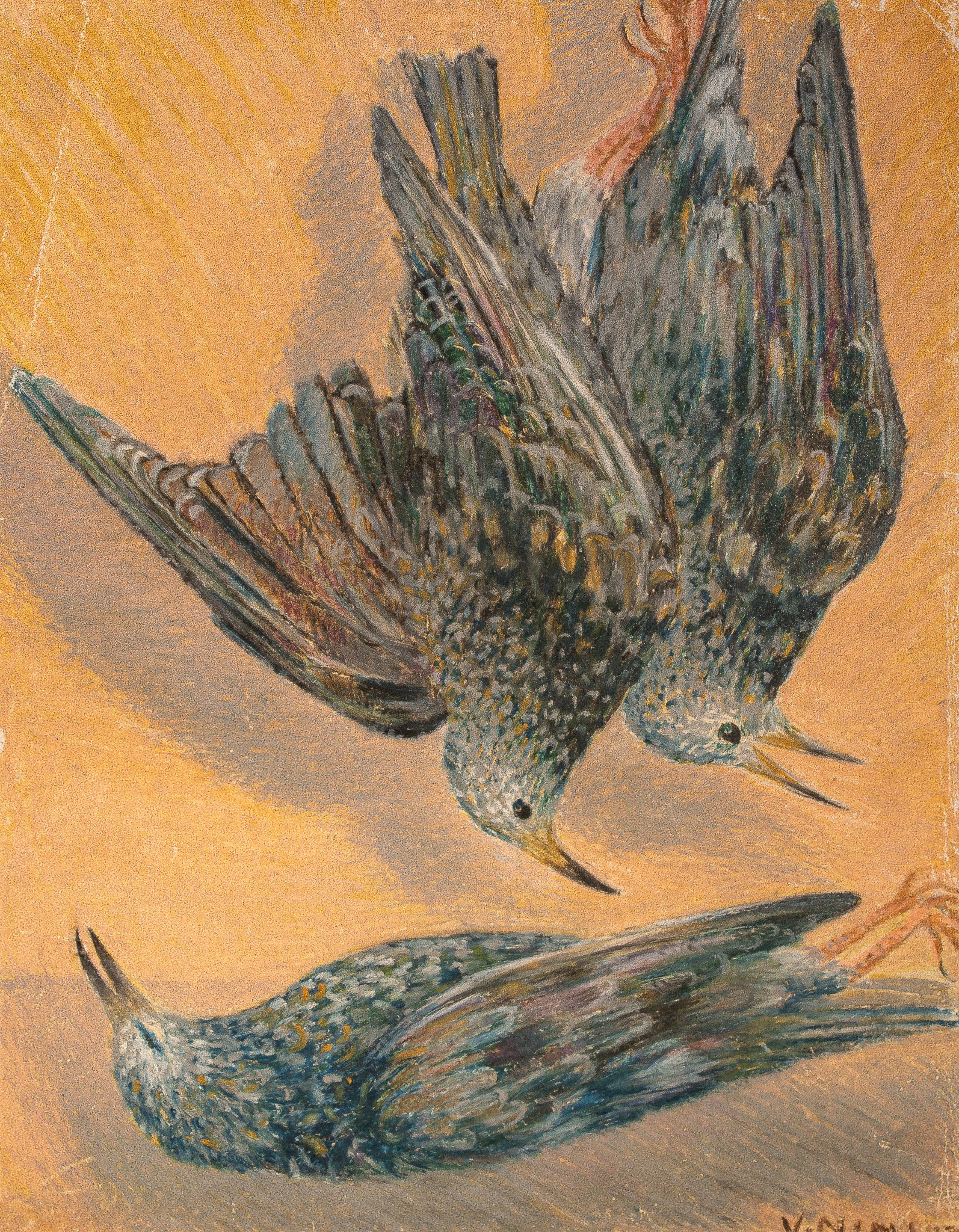 "Aviary I", pastel on paper, 11 × 14 in., 1989