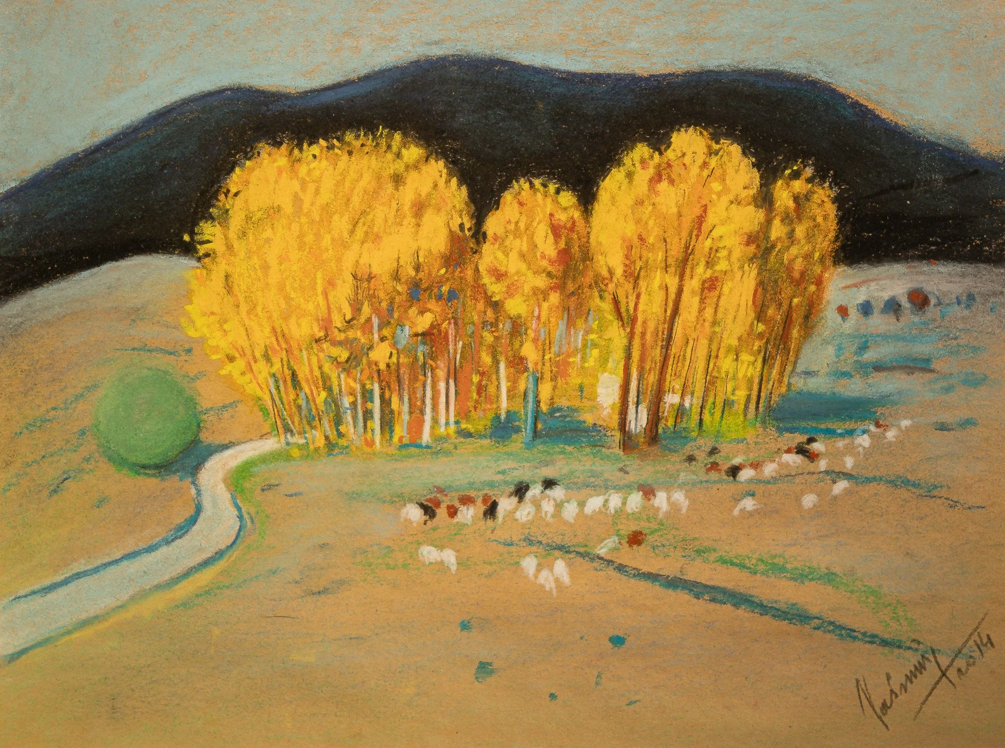 "Grazing", pastel on paper, 9 × 12 in., 2014