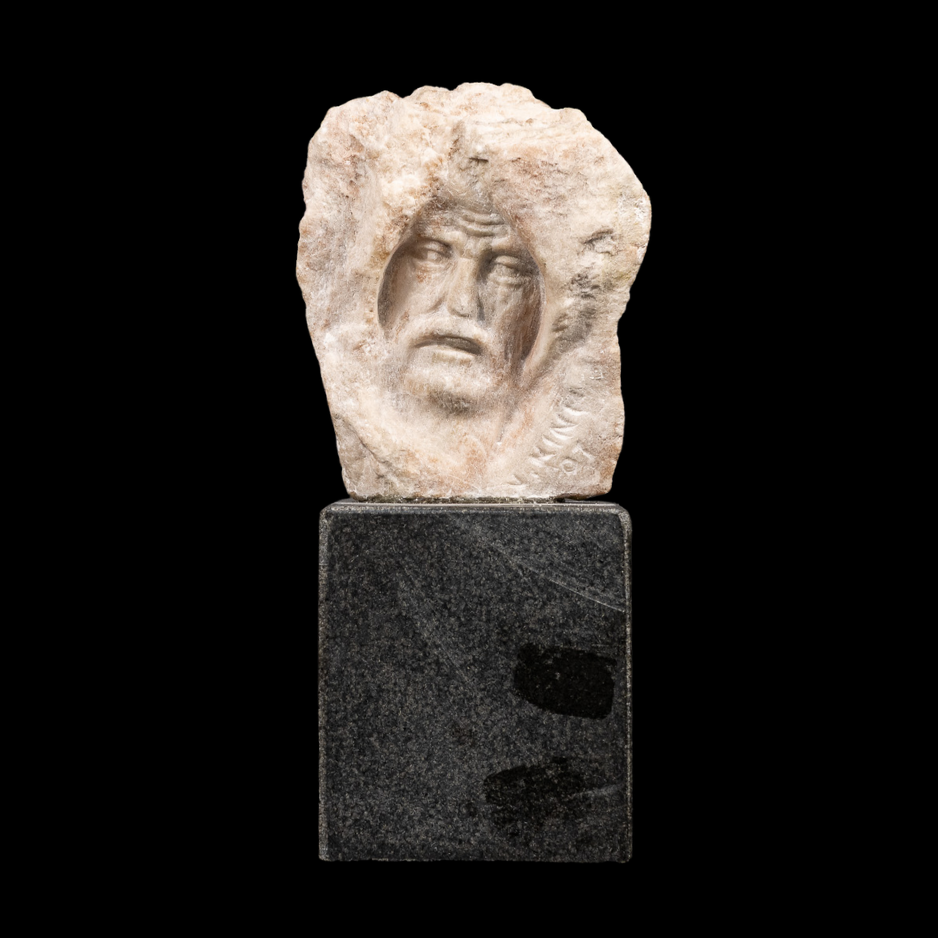 "His Anguish", marble on granite base, 6 × 3 × 2 in., 2007