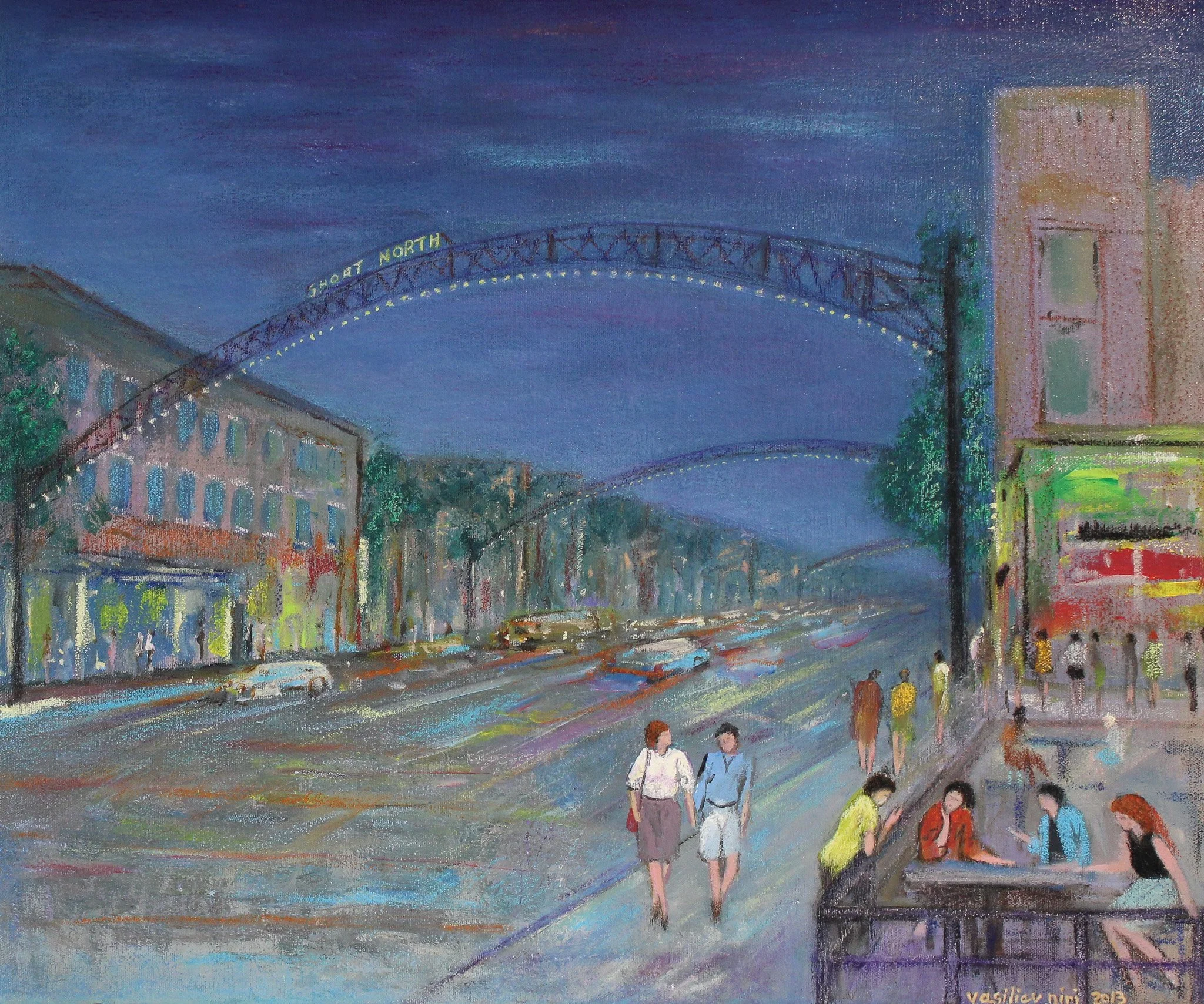 "Midnight Reflections", acrylic on canvas, 20 × 24 in., 2013