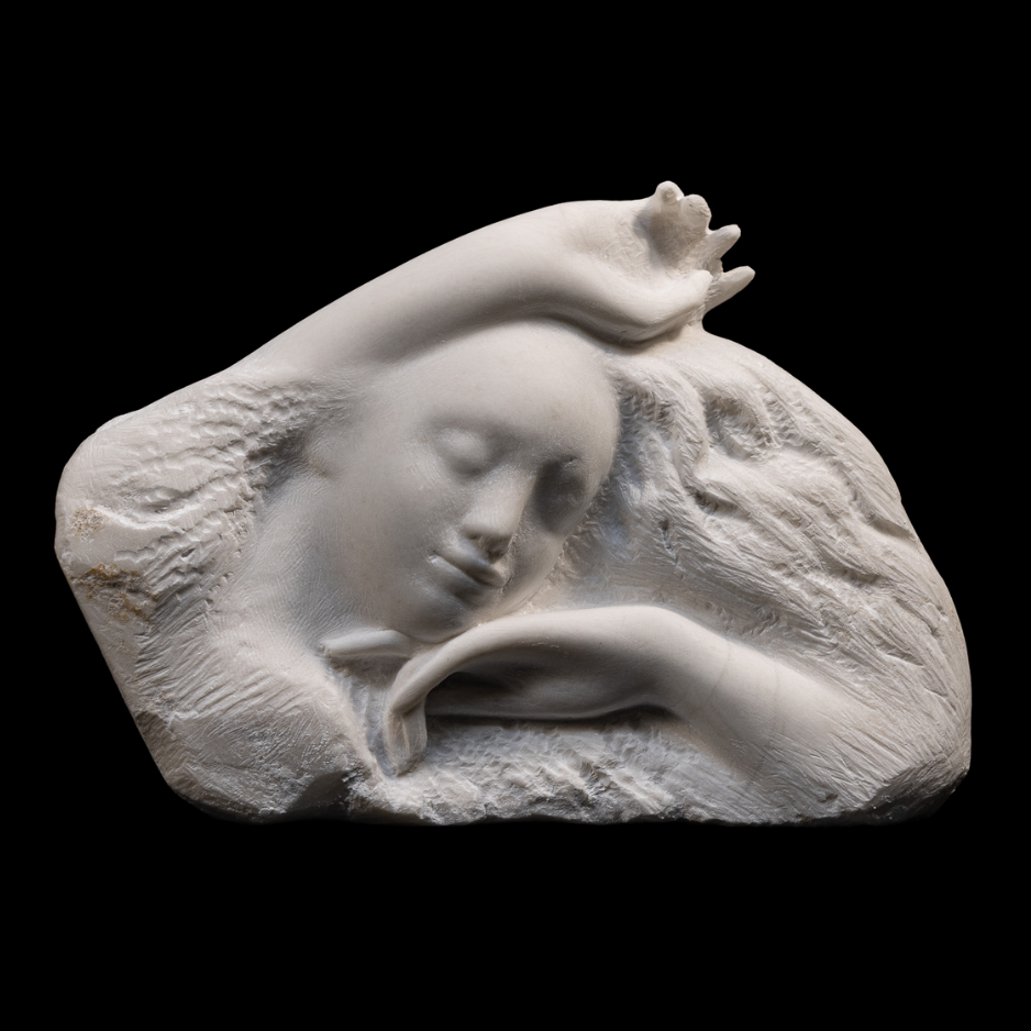 "Mutual Keeping", marble, 8 × 5 × 3 in., 2026